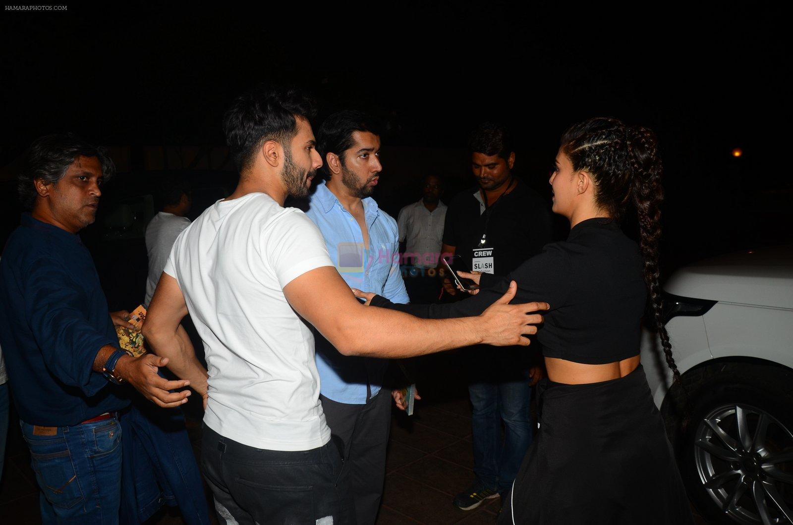 Rohit Dhawan, Jacqueline Fernandez, Varun Dhawan during the success party of the film Dishoom on 14th Oct 2016