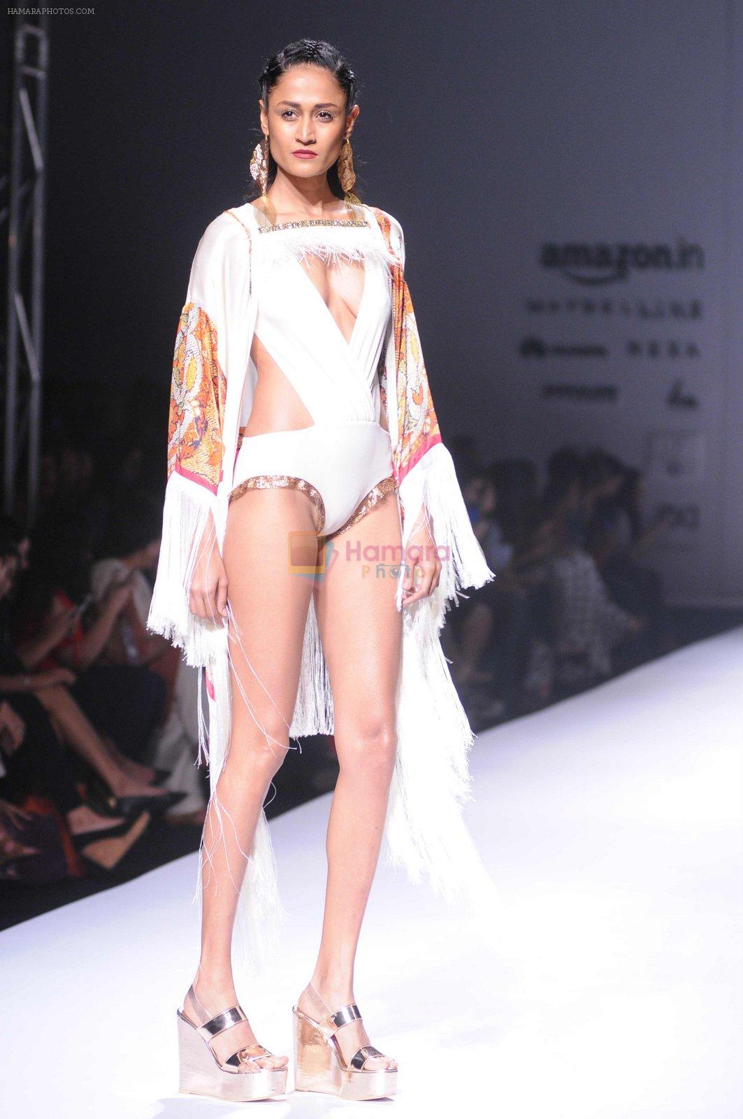 Model walk the ramp for Pria Kataria's show at Amazon India Fashion Week on 15th Oct 2016