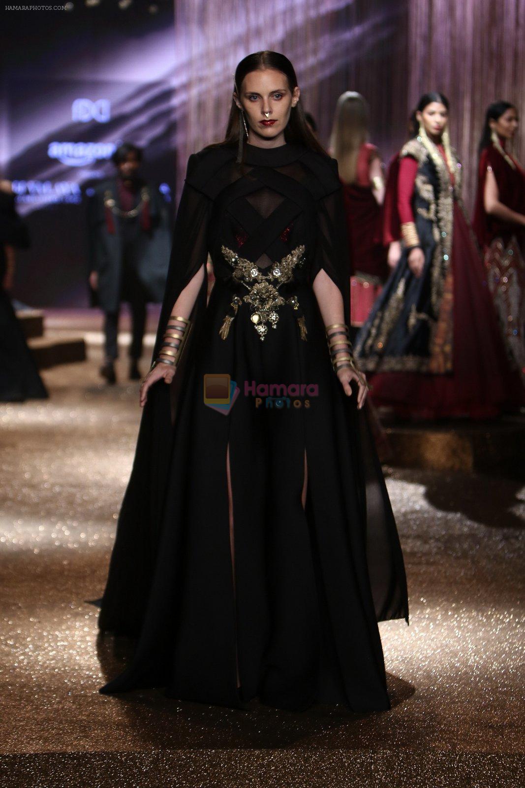 Model walk the ramp for JJ Valaya Show grand finale at amazon India Fashion Week on 16th Oct 2016