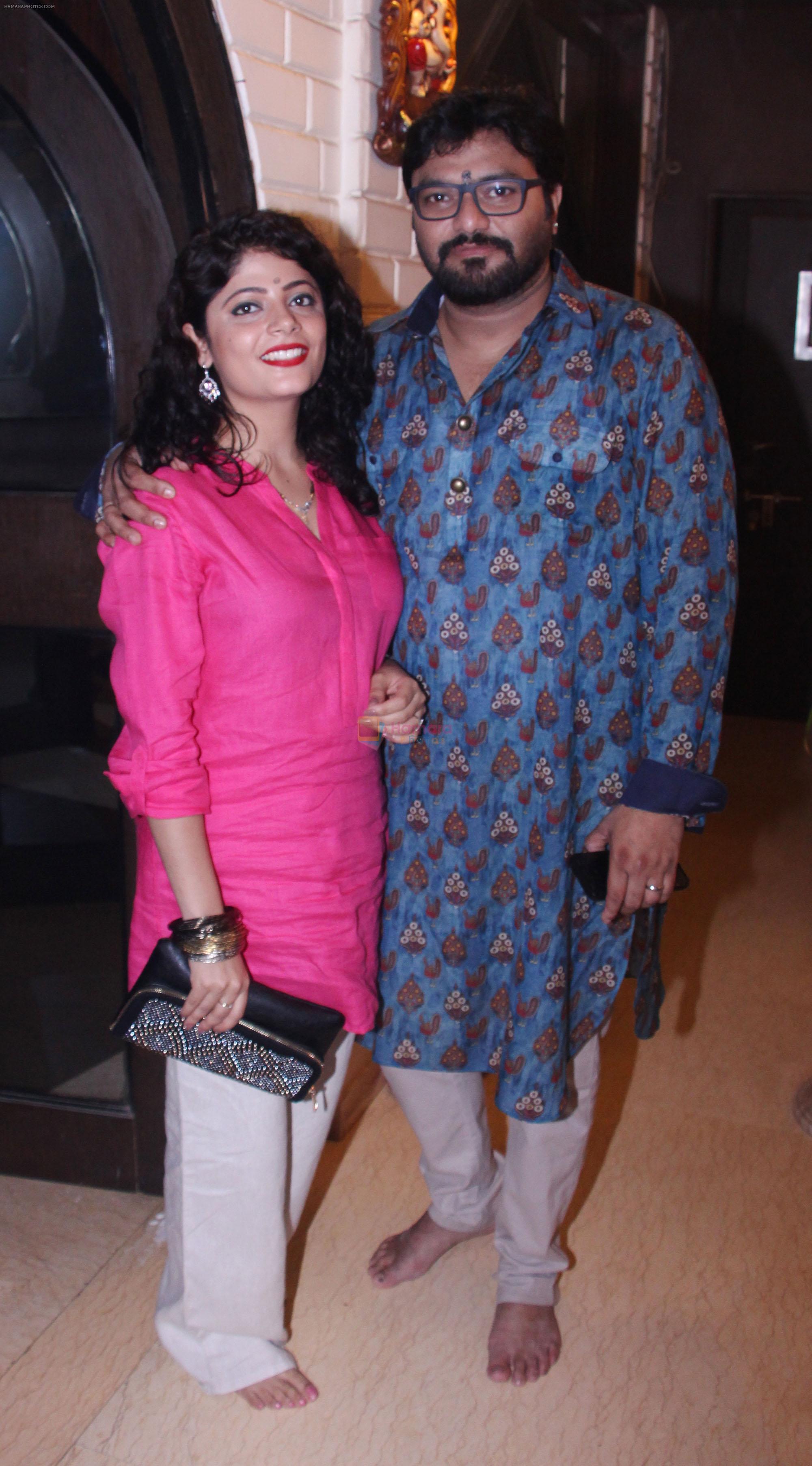 Babul Supriyo with wife at Bappi Lahiri's Lakshmi Pooja at the Lahiri House in Juhu