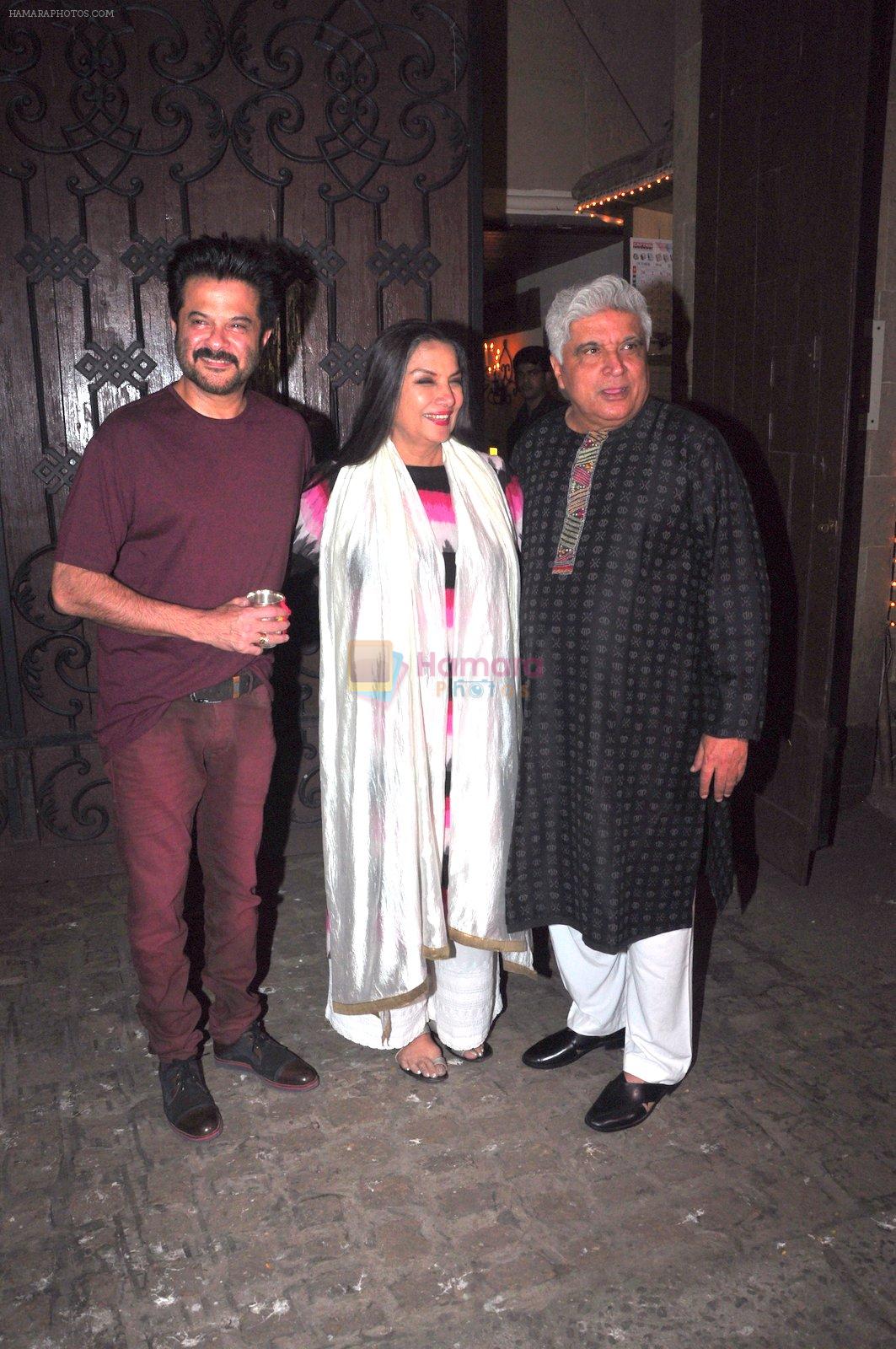 Shabana Azmi, Javed Akhtar, Anil Kapoor celebrate Karva Chauth at Anil Kapoor�s house in Juhu on 19th Oct 2016