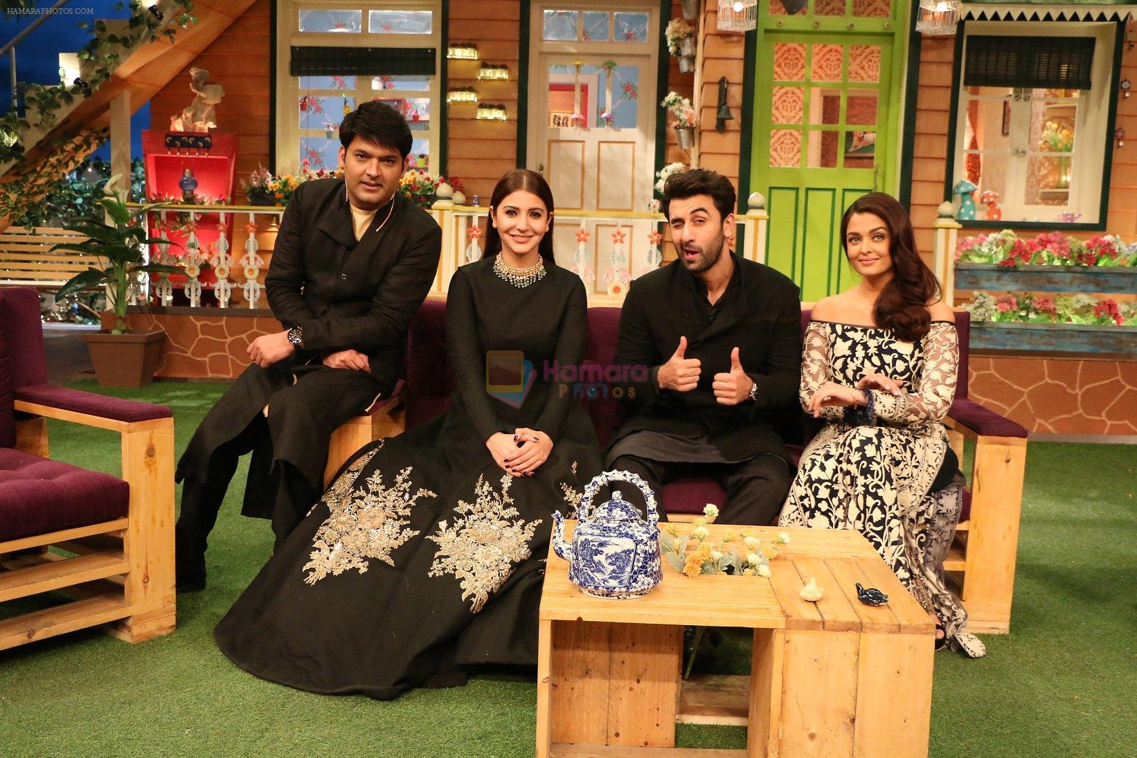 Ranbir Kapoor, Anushka Sharma, Aishwarya Rai Bachchan at the promotion of Ae Dil Hai Mushkil on the sets of Kapil Sharma Show on 19th Oct 2016