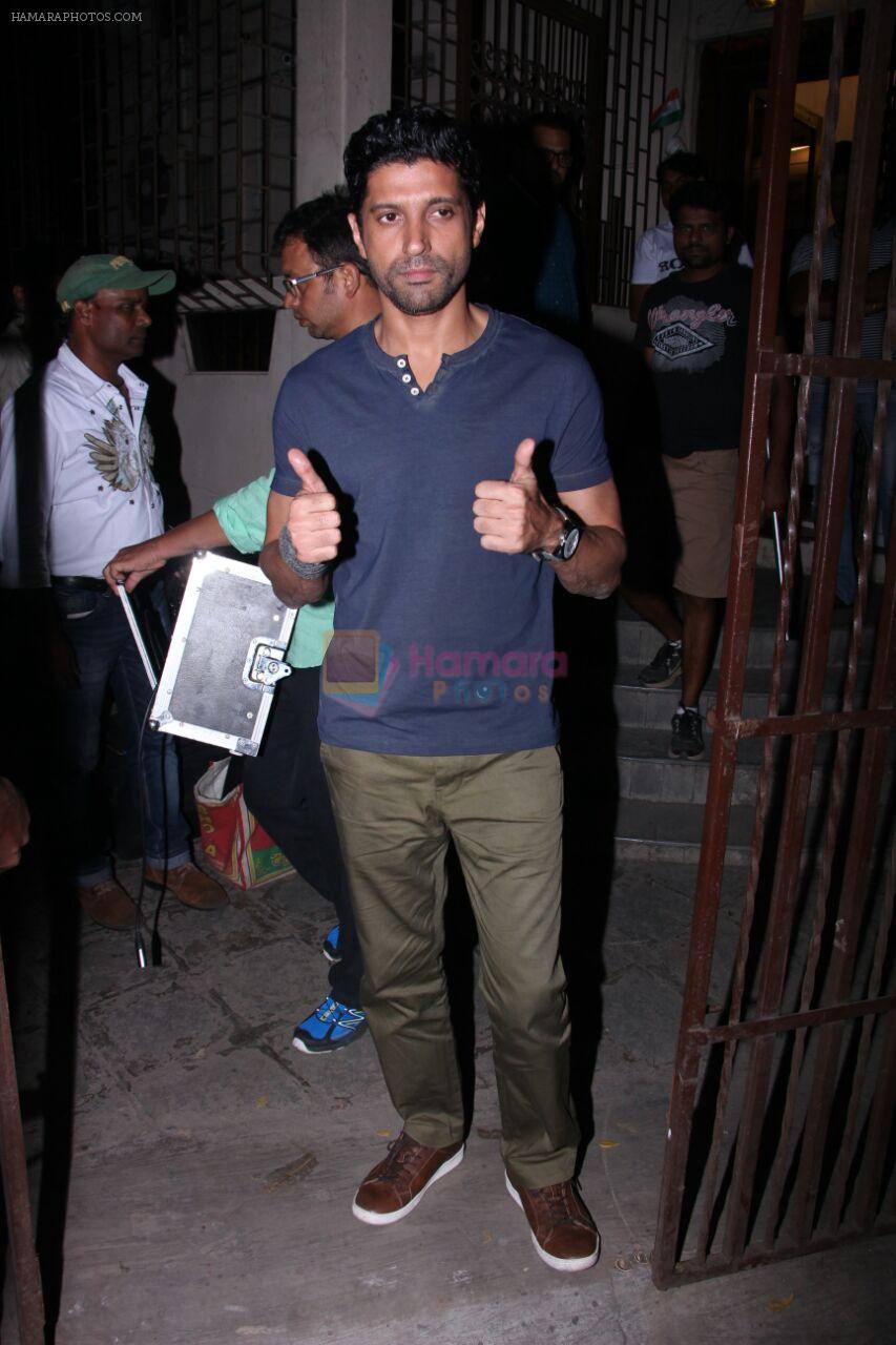 Farhan Akhtar snapped at Rock on 2 dubbing on 29th Oct 2016