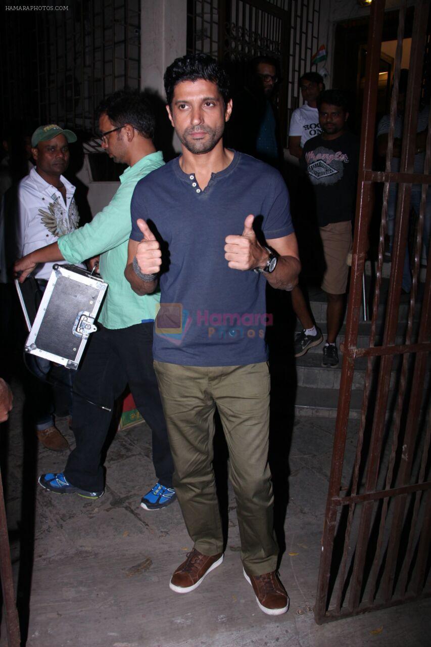 Farhan Akhtar snapped at Rock on 2 dubbing on 29th Oct 2016