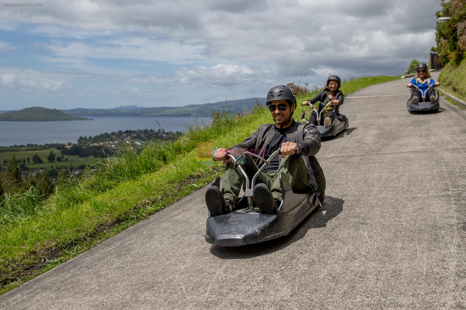 Sidharth enjoying a luge ride in New Zealand