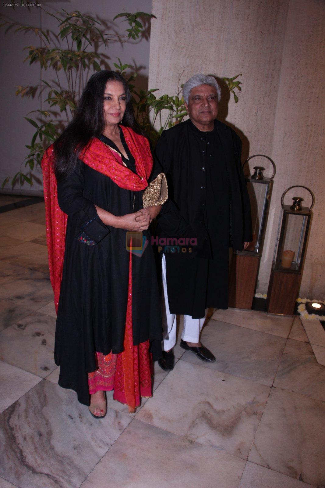 Shabana Azmi, Javed Akhtar at Manish  Malhotra bash on 4th Dec 2016