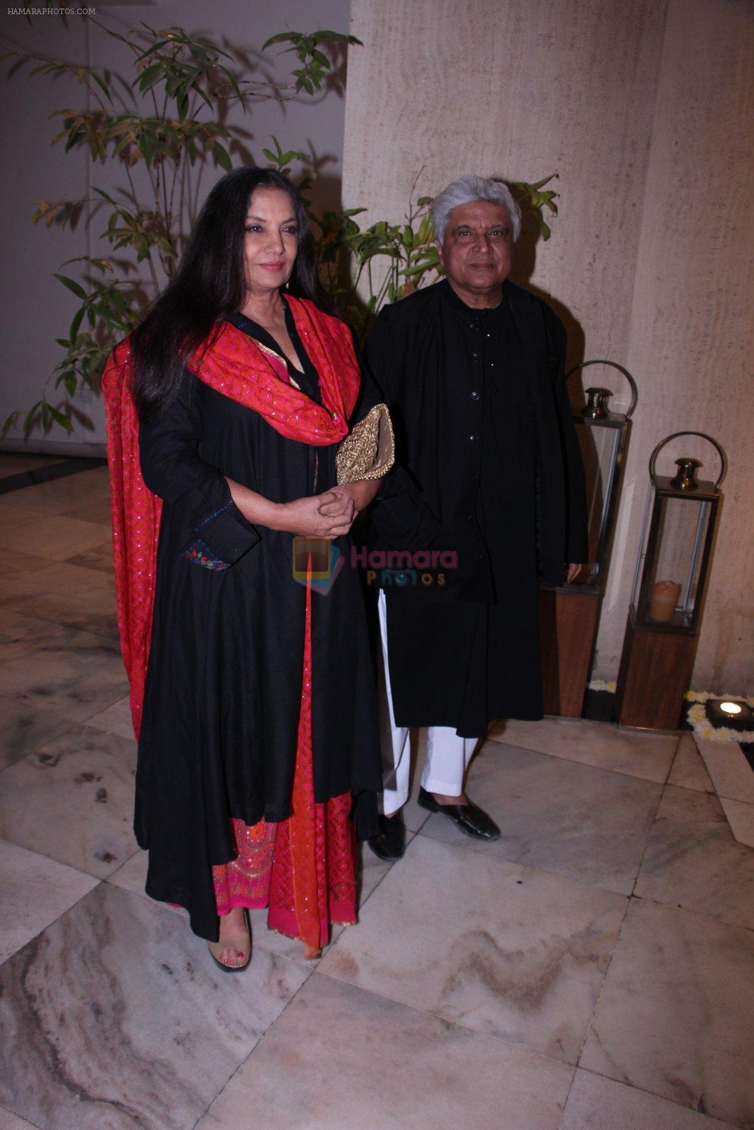 Shabana Azmi, Javed Akhtar at Manish  Malhotra bash on 4th Dec 2016