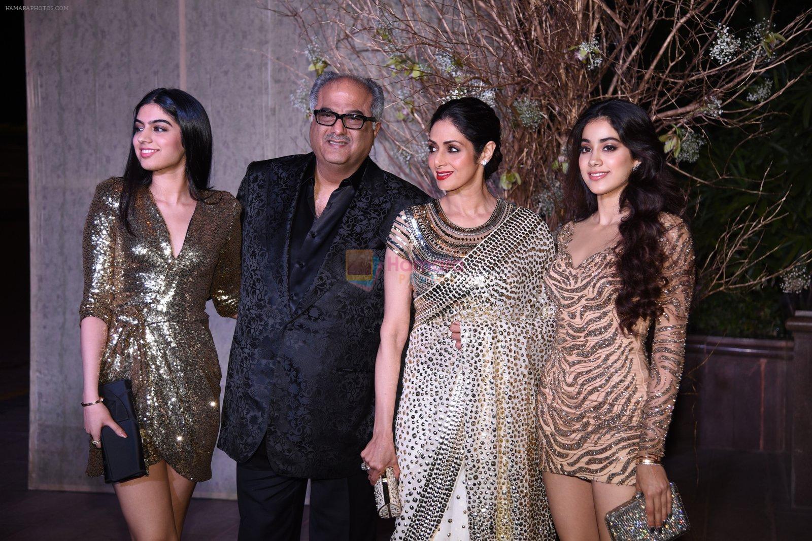 Sridevi, Boney Kapoor, Jhanvi Kapoor, Khushi Kapoor at Manish Malhotra�s 50th birthday bash hosted by Karan Johar on 5th Dec 2016