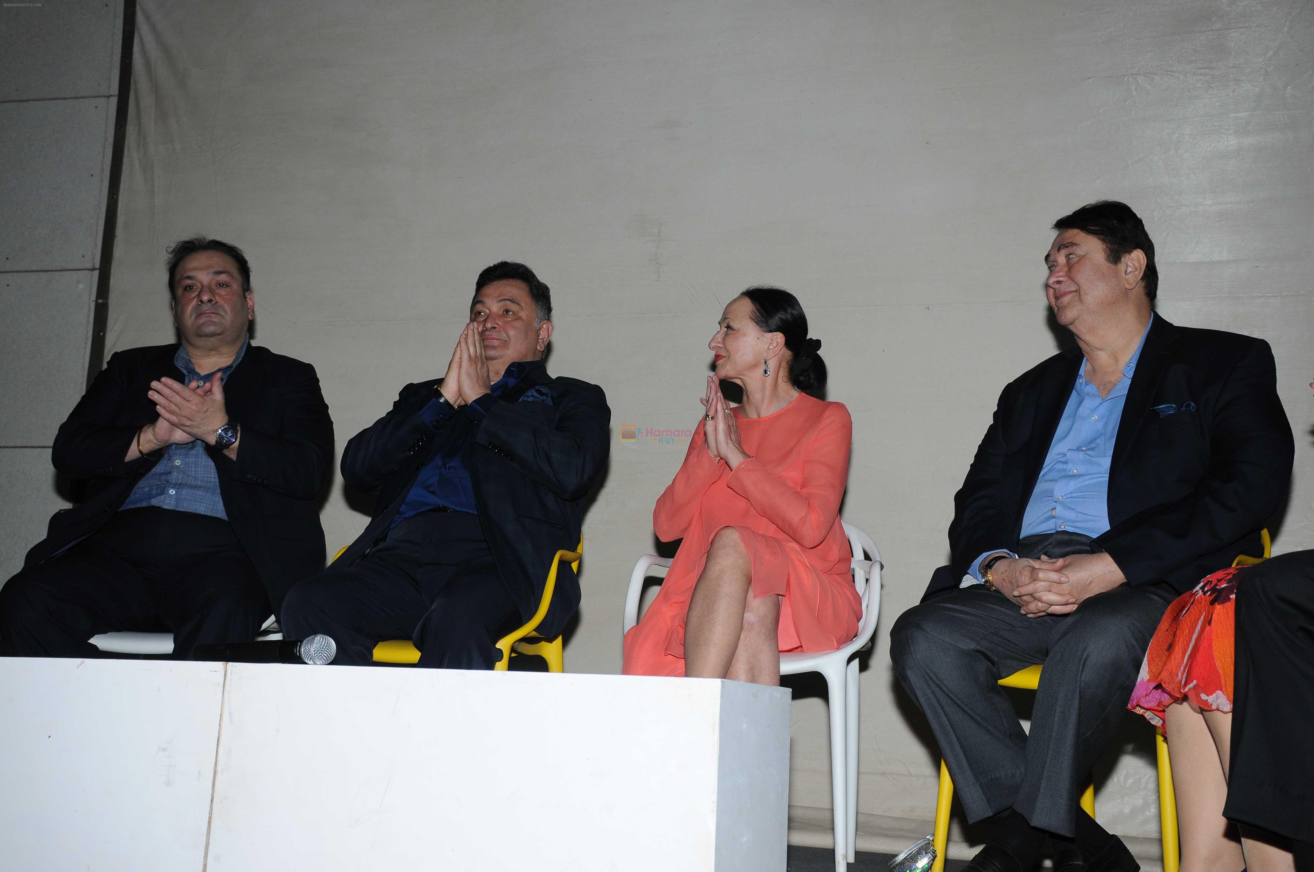 Rishi Kapoor, Randhir Kapoor, Rajiv Kapoor, Ms.Ksenia Ryabinkina at Late Shri. Raj Kapoor 92 nd Birth Anniversary in The Bombay Art Society Bandra  on 14th Dec 2016