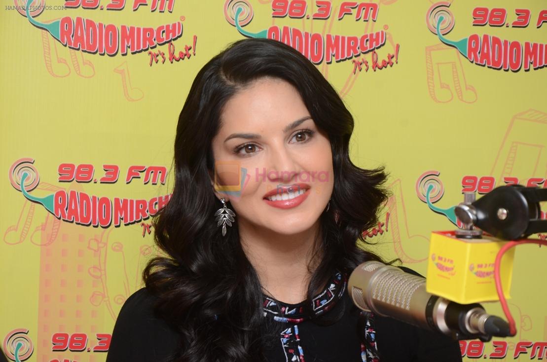 Sunny Leone at Mirchi 98.3 studio for the song Laila Mai Laila from Raees on 22nd Dec 2016