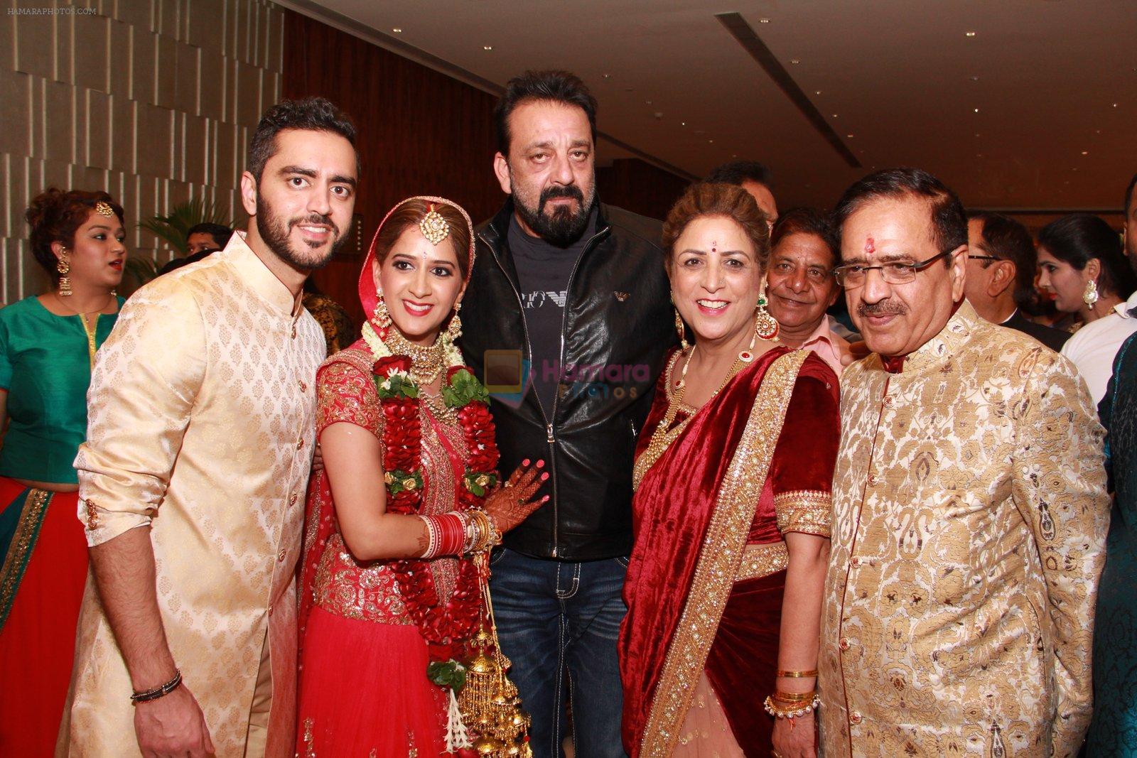 Manyata Dutt and Sanjay Dutt snapped at Manyata's close friend Shivani Gulati's wedding reception on 17th Jan 2017