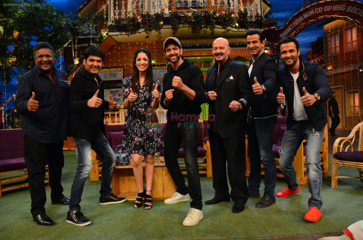 Rakesh Roshan, Urvashi Rautela, Hrithik Roshan, Yami Gautam, Kapil Sharma promote Kaabil on the sets of The Kapil Sharma Show on 29th Jan 2017