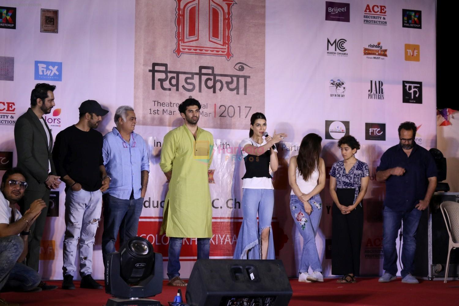 Kriti Sanon, Aditya Roy Kapoor, Ragini Khanna, sanya malhotra, Hansal Mehta, Amit Sadh at The Second Edition Of Colours Khidkiyaan Theatre Festival in _'sathaye College on 4th March 2017