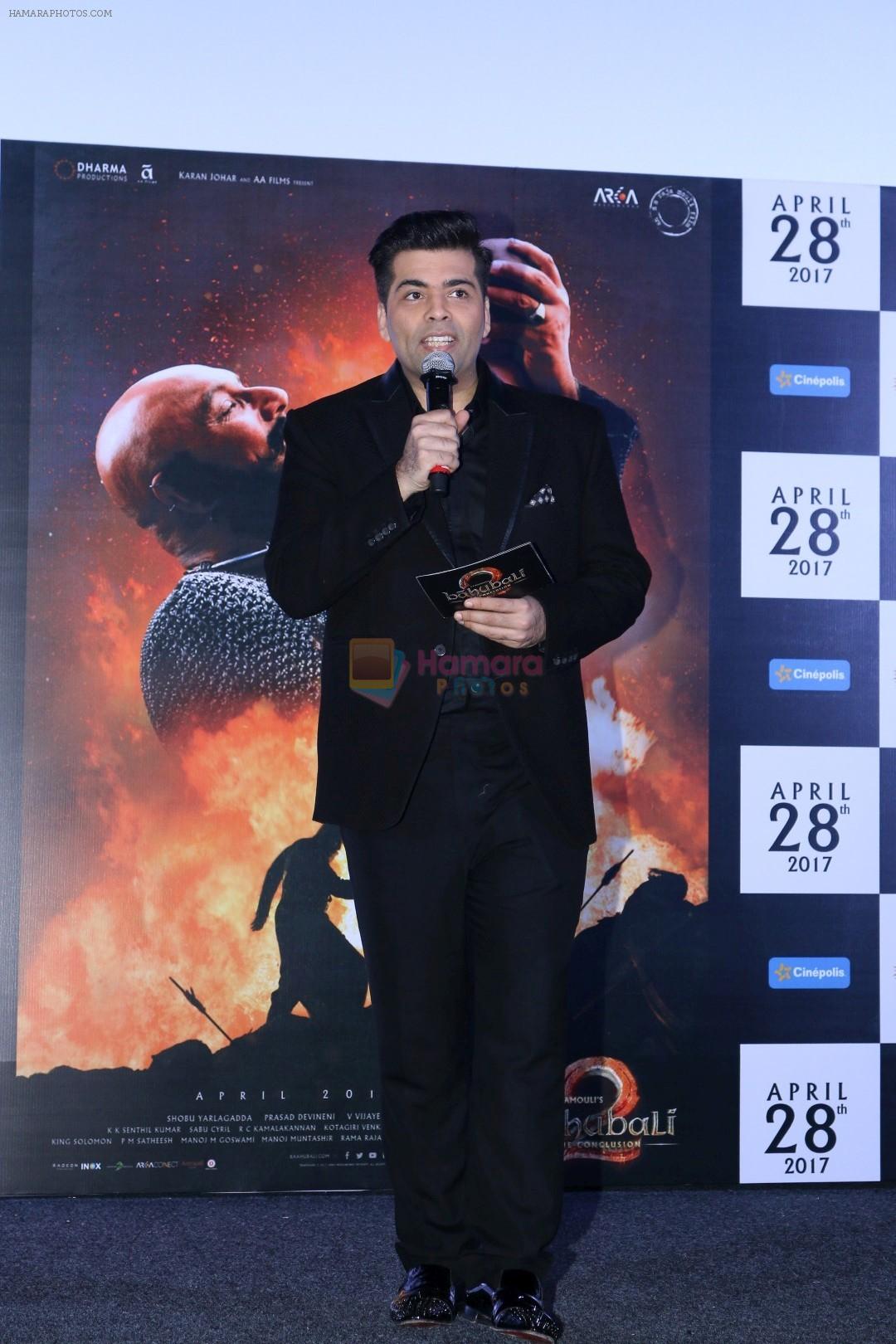 Karan Johar at the Trailer Launch Of Film Bahubali 2 on 16th March 2017