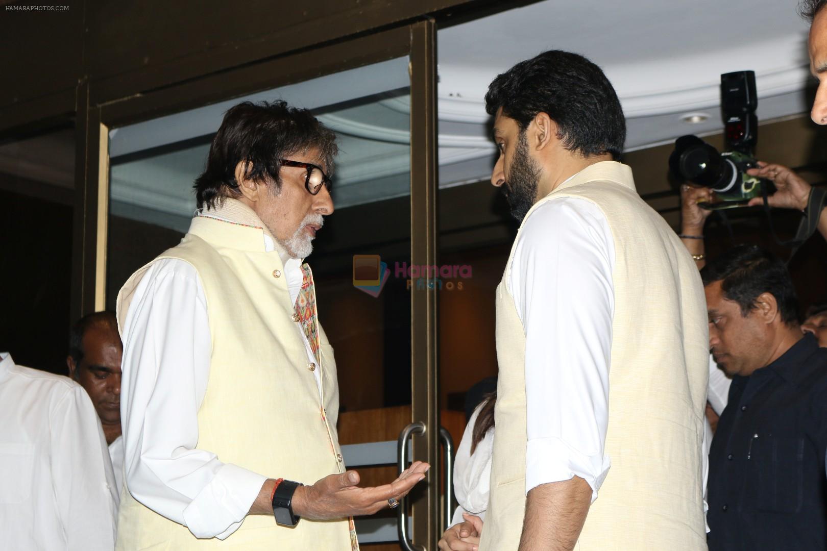 Abhishek Bachchan, Amitabh Bachchan at Aishwarya Rai Father's Prayer Meet on 21st March 2017