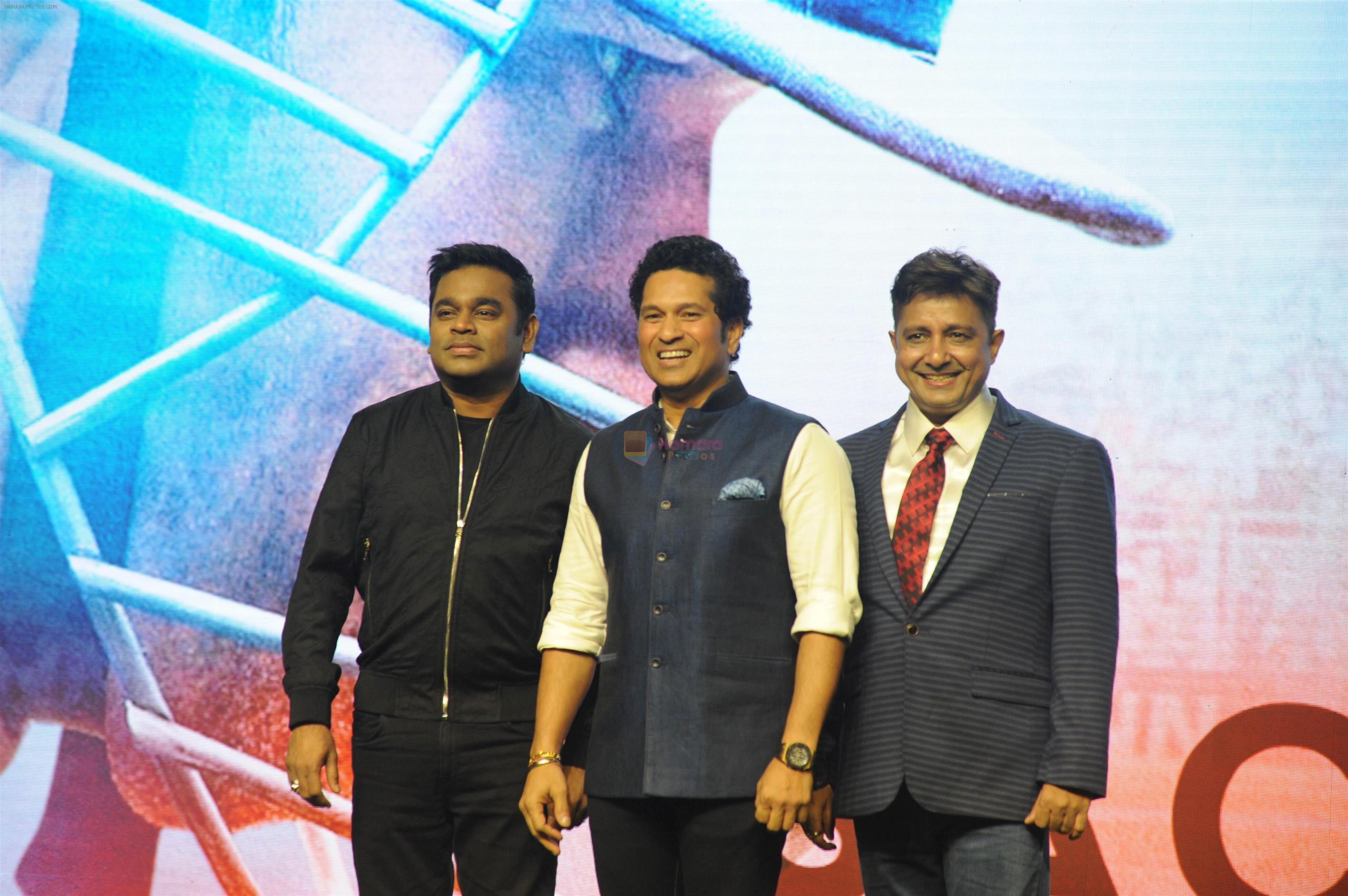 A R Rahman, Sachin Tendulkar, Sukhwinder Singh at the Song launch of Sachin Tendulkar's biographical Film Sachin A Billion Dreams on 10th May 2017