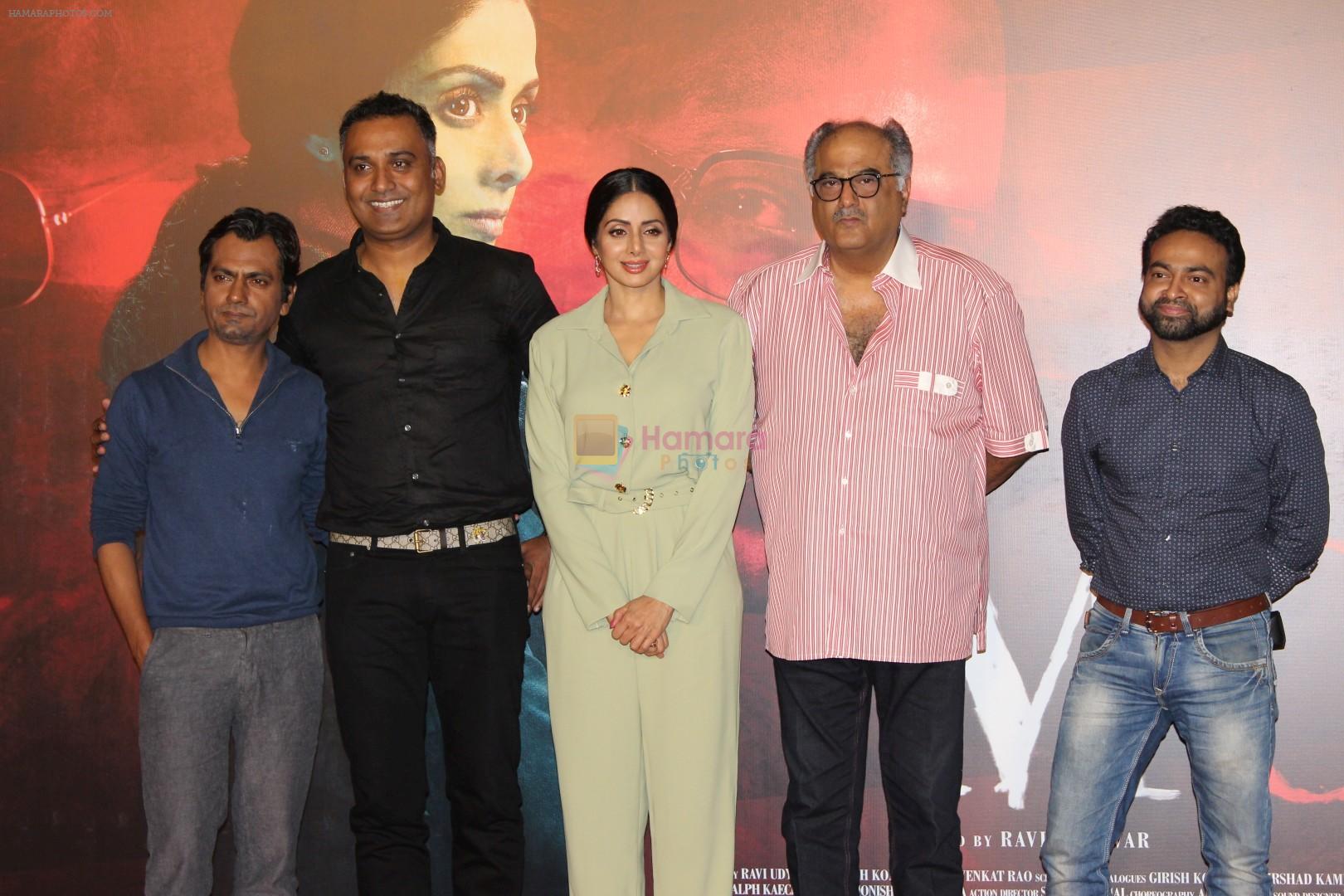 Sridevi, Boney Kapoor, Nawazuddin Siddiqui at the Trailer Launch Of Film MOM on 2nd June 2017