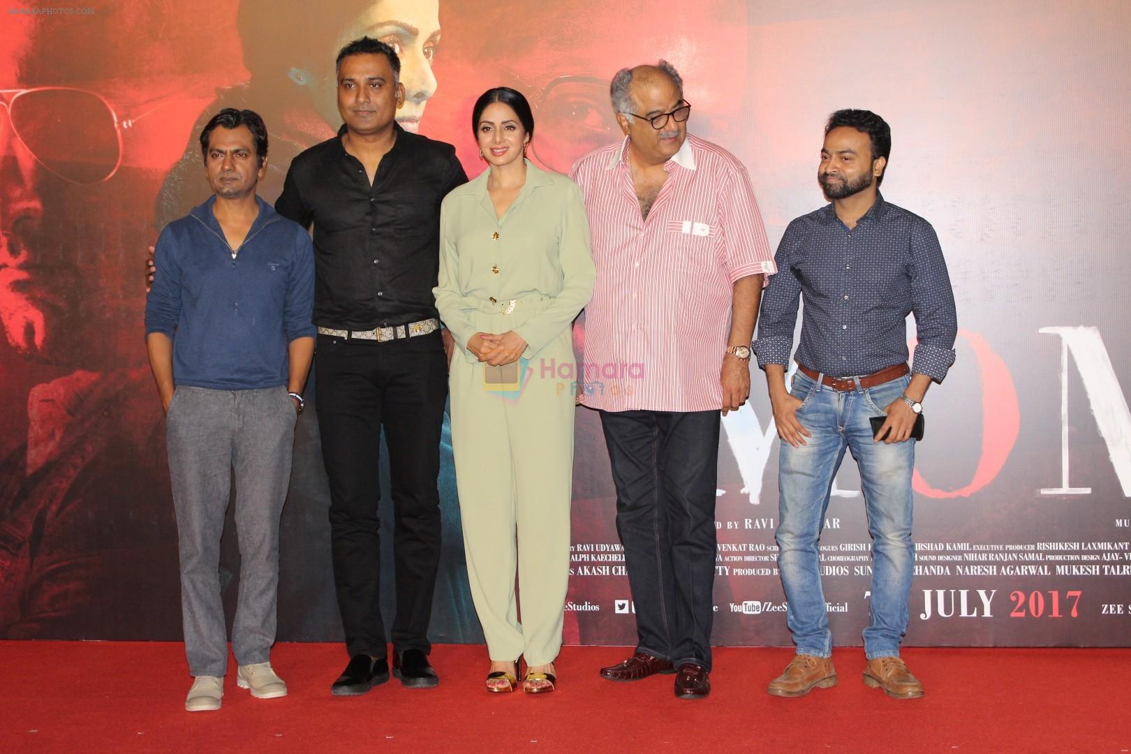 Sridevi, Boney Kapoor, Nawazuddin Siddiqui at the Trailer Launch Of Film MOM on 2nd June 2017