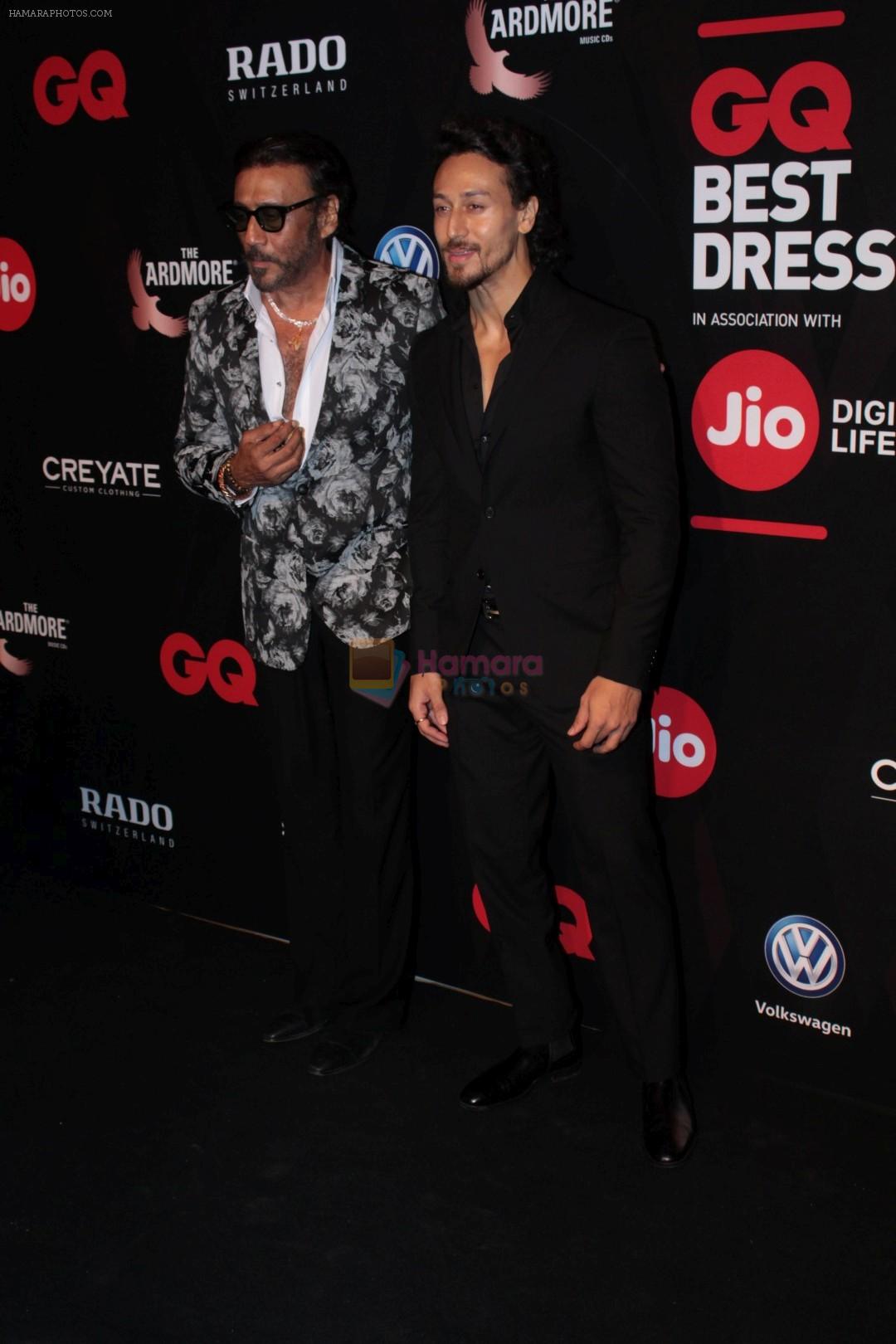 Tiger Shroff, Jackie Shroff at Star Studded Red Carpet For GQ Best Dressed 2017 on 4th June 2017