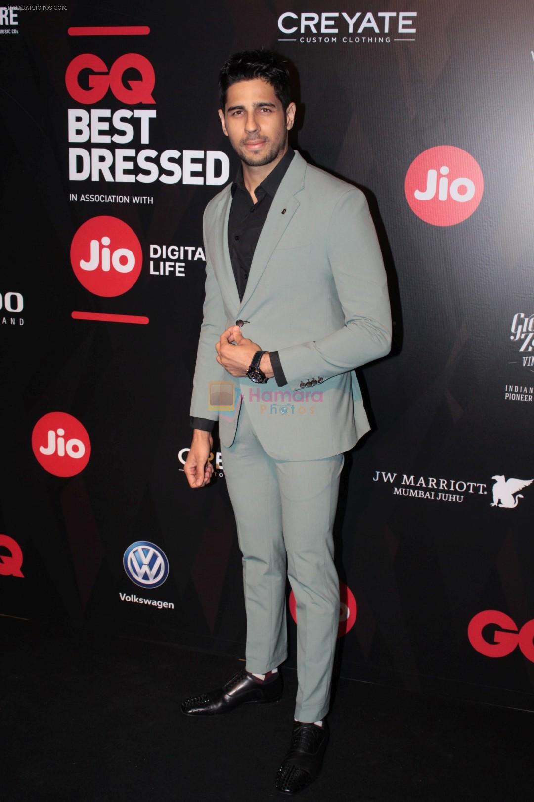 Sidharth Malhotra at Star Studded Red Carpet For GQ Best Dressed 2017 on 4th June 2017