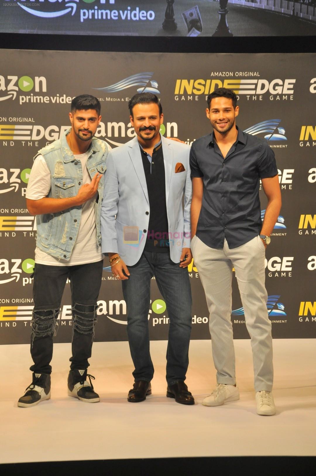 Tanuj Virwani, Vivek Oberoi, Siddhant Chaturvedi at Trailer Launch Of Indiai's 1st Amazon Prime Video Original Series Inside Edge on 16th June 2017