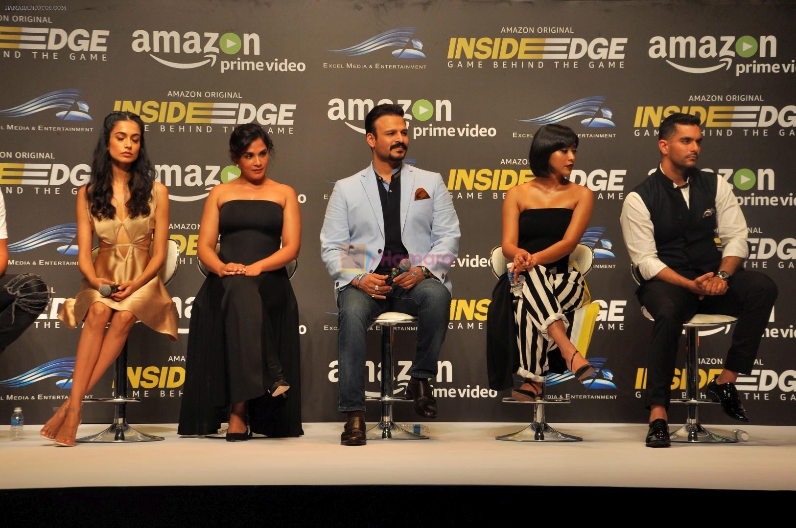 Angad Bedi, Tanuj Virwani, Richa Chadda, Vivek Oberoi, Sayani Gupta at Trailer Launch Of Indiai's 1st Amazon Prime Video Original Series Inside Edge on 16th June 2017