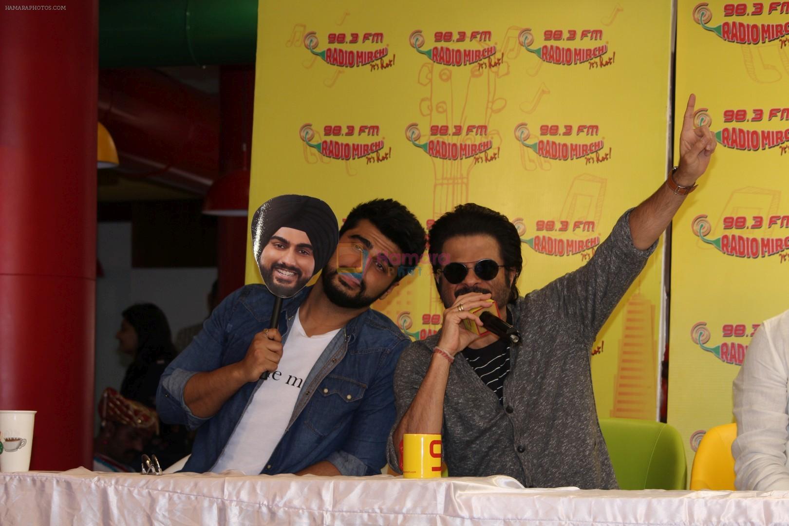 Arjun Kapoor, Anil Kapoor at the Unveiling of New Song Of Mubarakan in Radio Mirchi on 6th July 2017