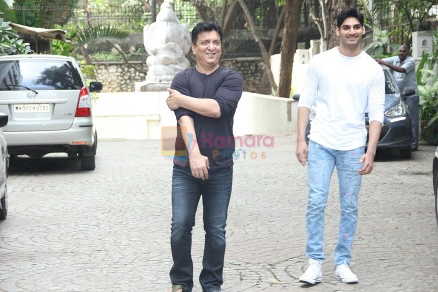 Suniel Shetty with son Ahan was spotted at Sajid Nadiadwala's residence on 10th July 2017