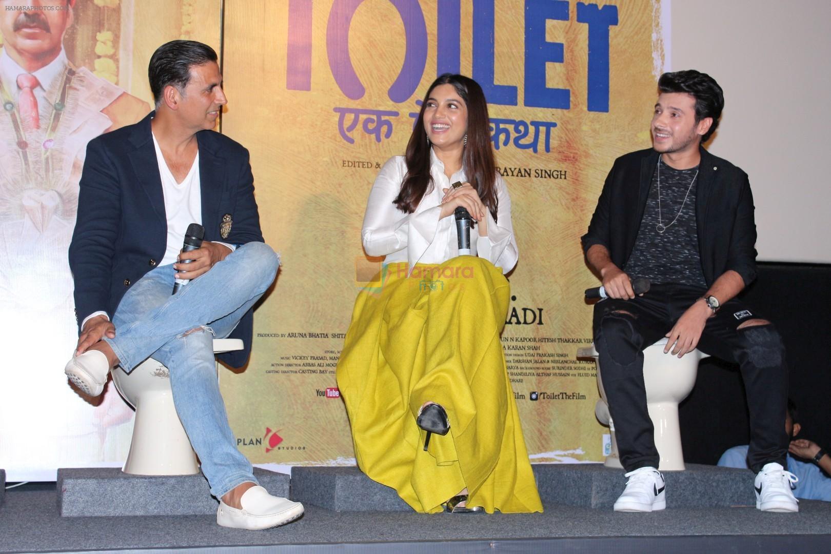 Akshay Kumar, Bhumi Pednekar at the Media Interaction For Film Toilet-Ek Prem Katha on 27th July 2017