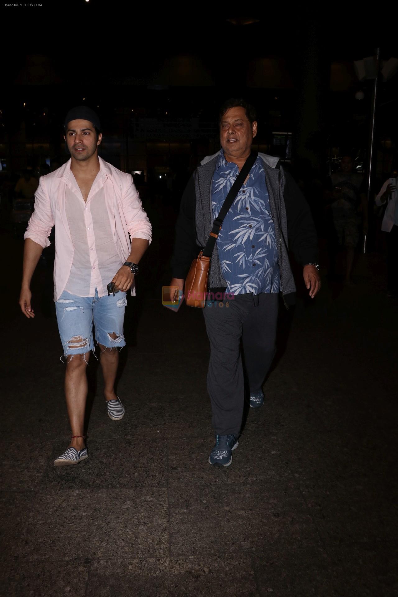 Varun Dhawan, David Dhawan spotted at airport on 29th July 2017