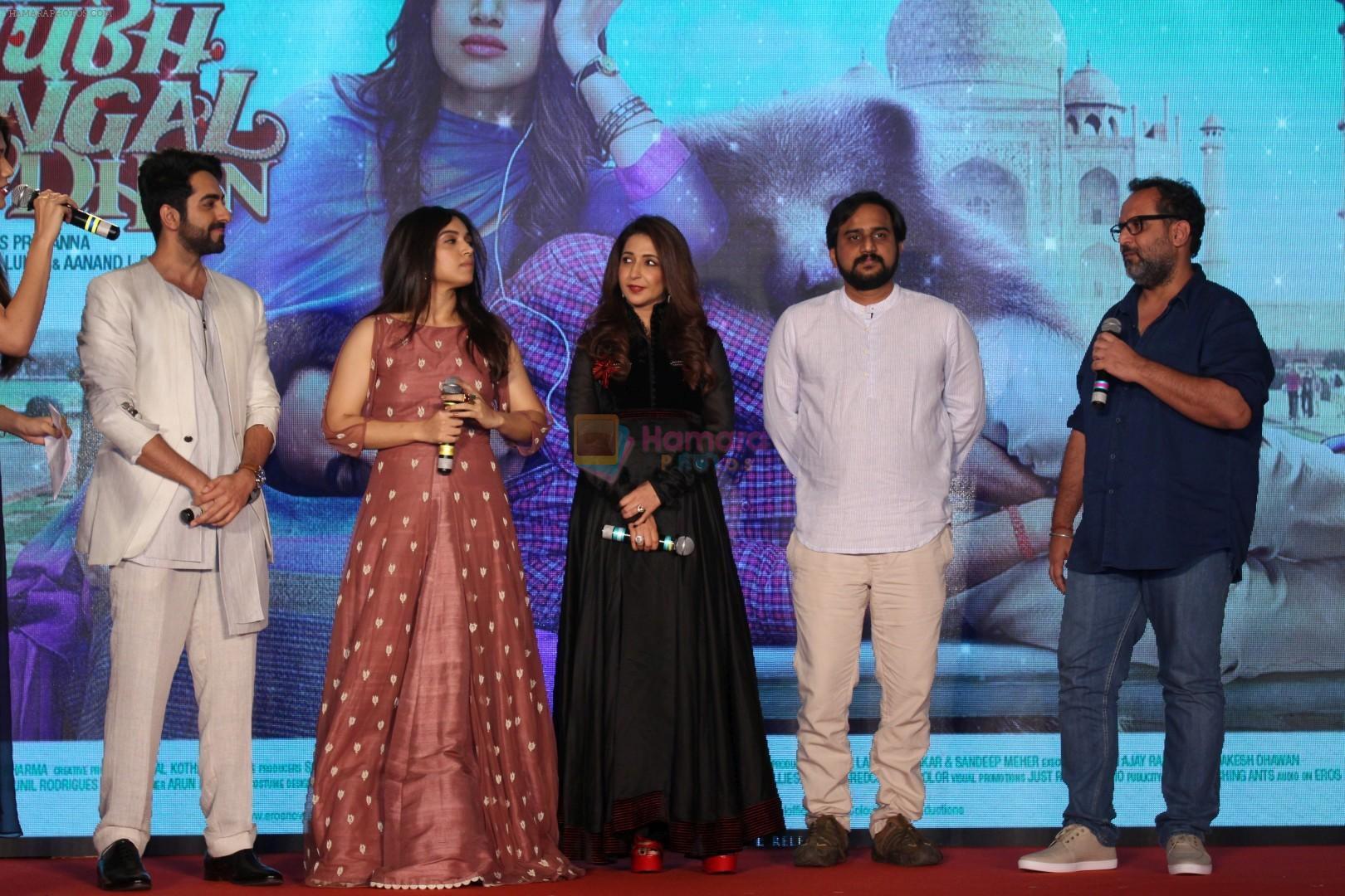 Ayushmann Khurrana, Bhumi Pednekar, Aanand L Rai, Krishika Lulla, Rs Prasanna at the Trailer Launch Of Movie Shubh Mangal Savdhan on 1st Aug 2017