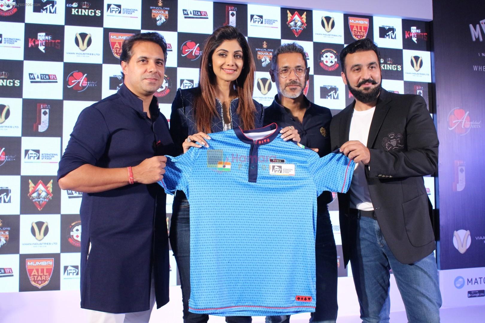 Shilpa Shetty, Raj Kundra at Official Announcement Of The Indian Poker League on 8th Aug 2017