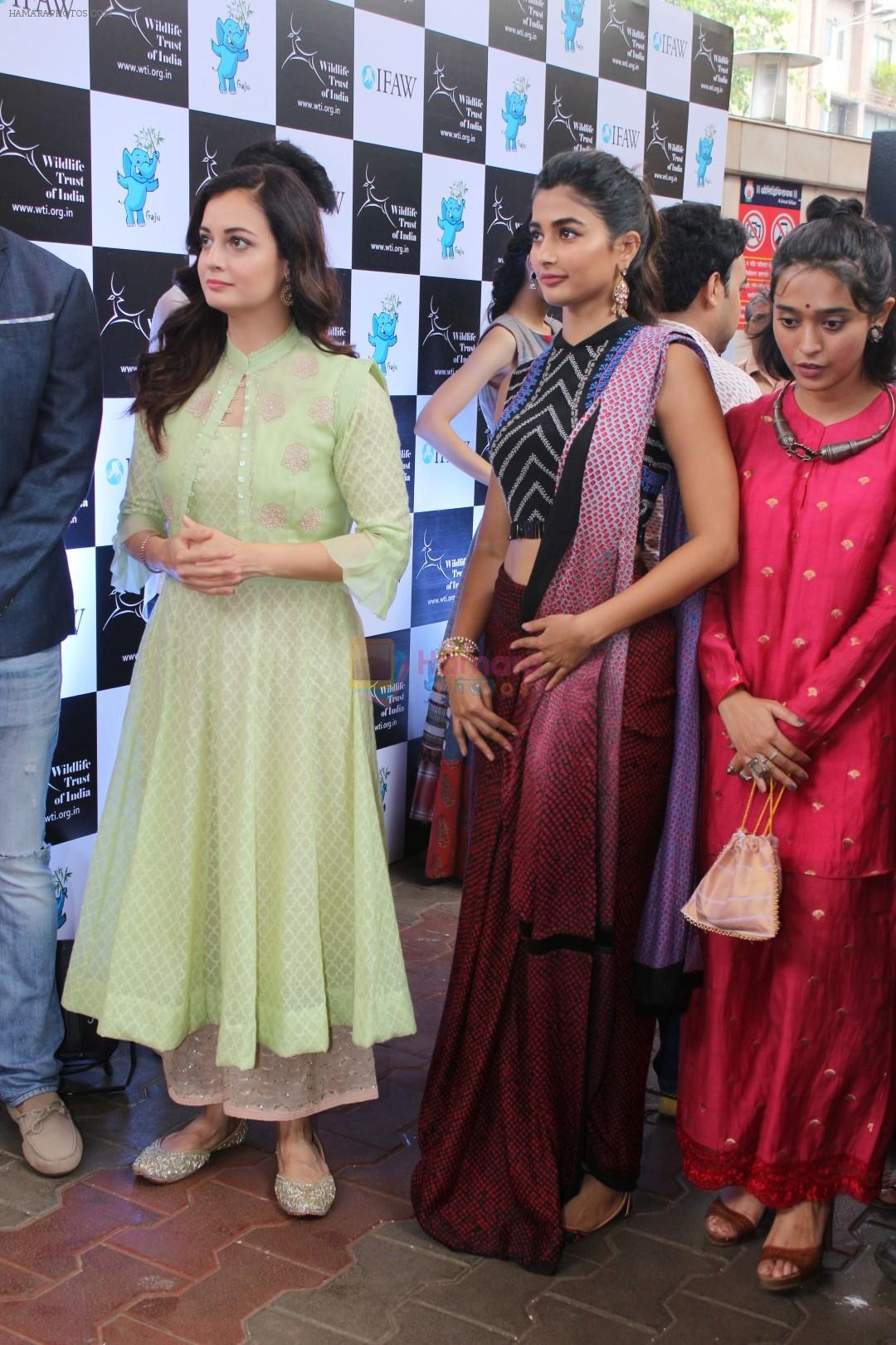 Dia Mirza, Pooja Hegde at the launch of Gaj Yatra on 13th Aug 2017