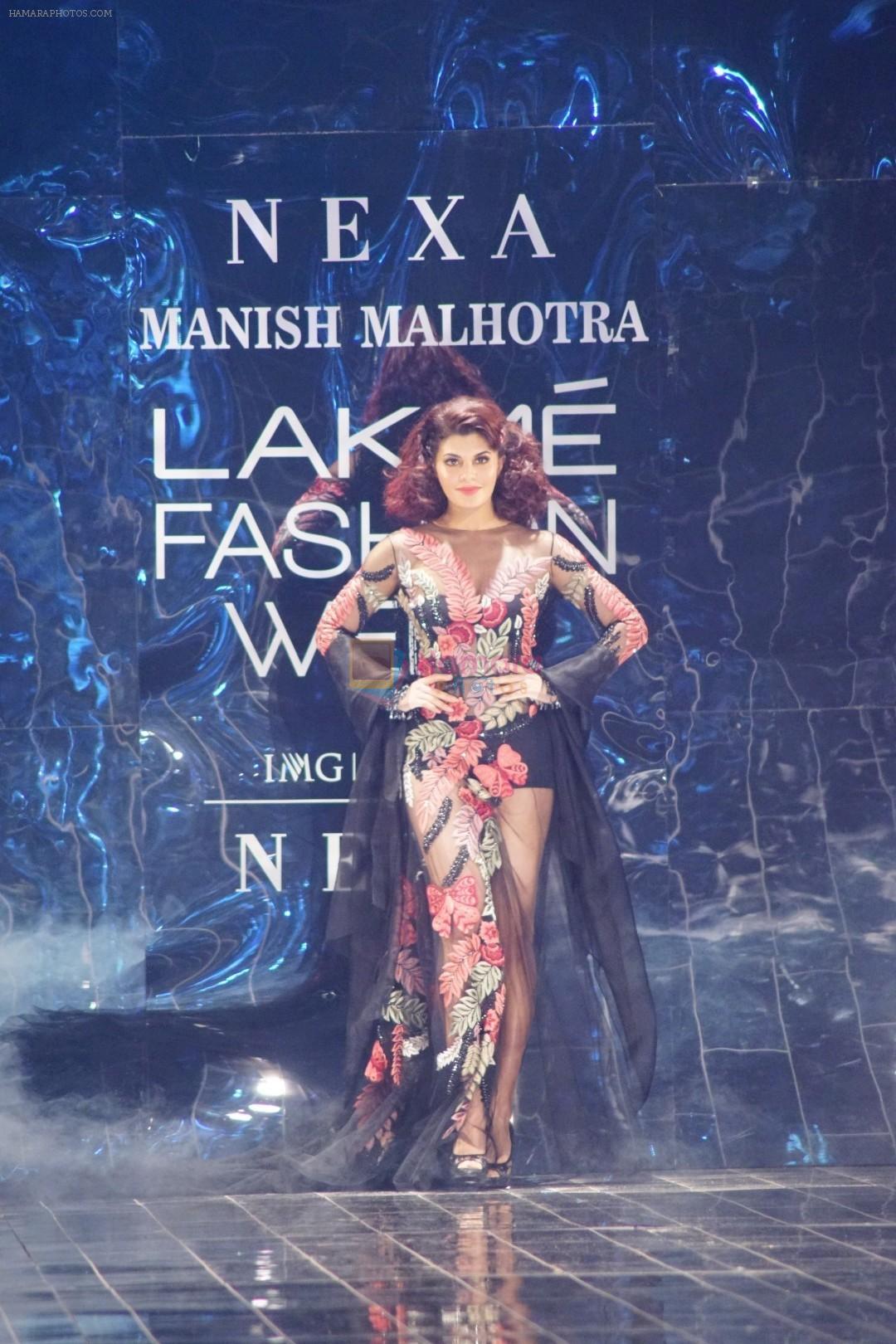 Jacqueline Fernandez Walks Ramp For Manish Malhotra At LFW Winter Festive 2017 on 20th Aug 2017