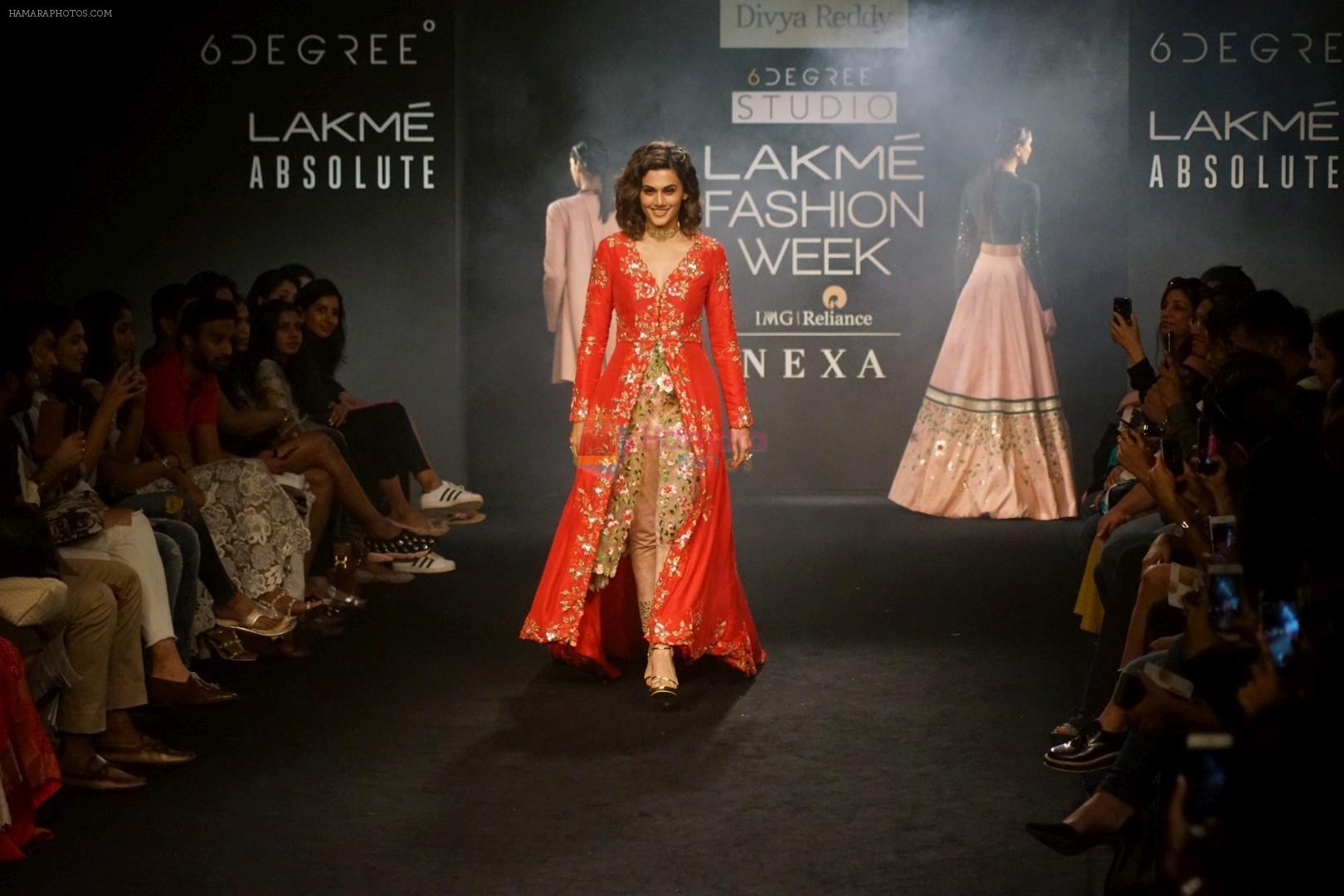 Taapsee Pannu Walks Ramp For Divya Reddy At LFW Winter Festive 2017 on 20th Aug 2017