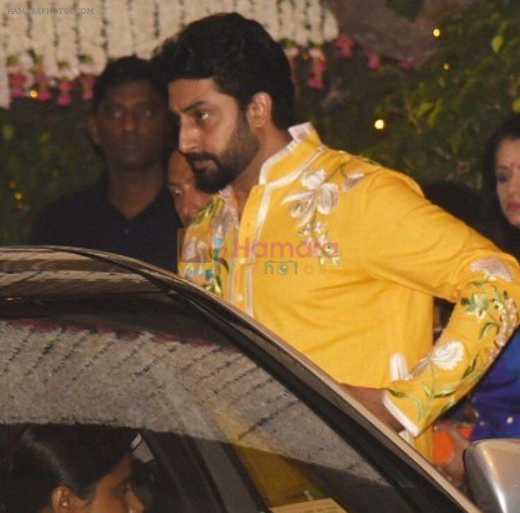 Abhishek Bachchan at the Ganesh Chaturthi Celebration At Ambani House on 26th Aug 2017