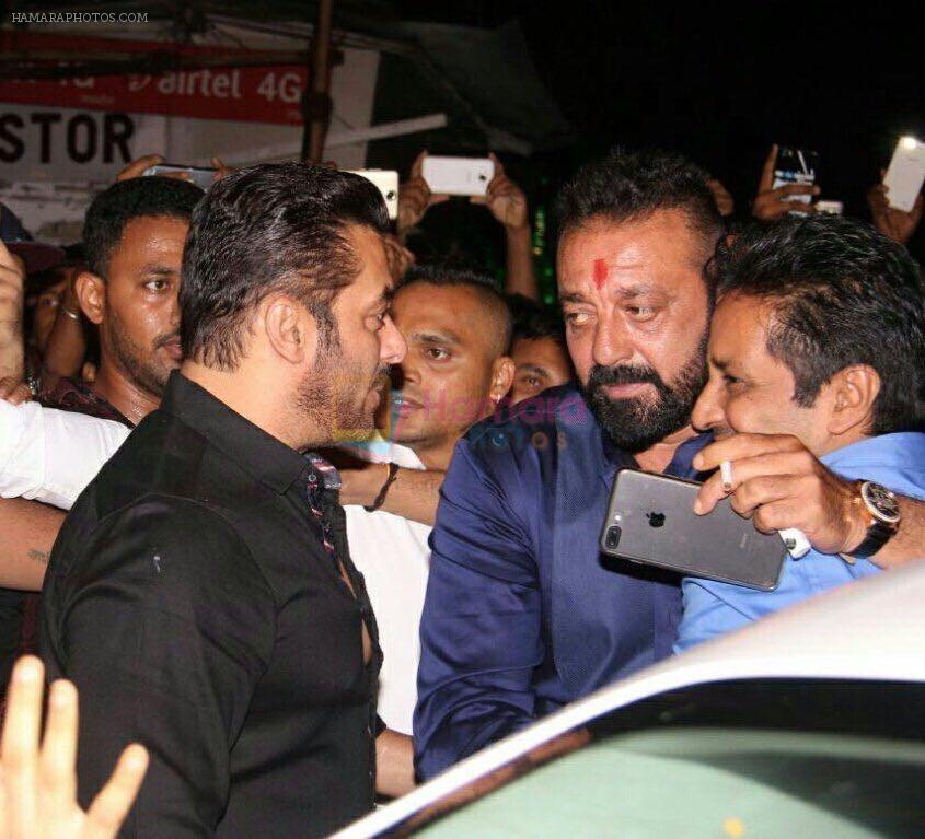 Salman Khan at the Ganesh Chaturthi Celebration At Ambani House on 26th Aug 2017