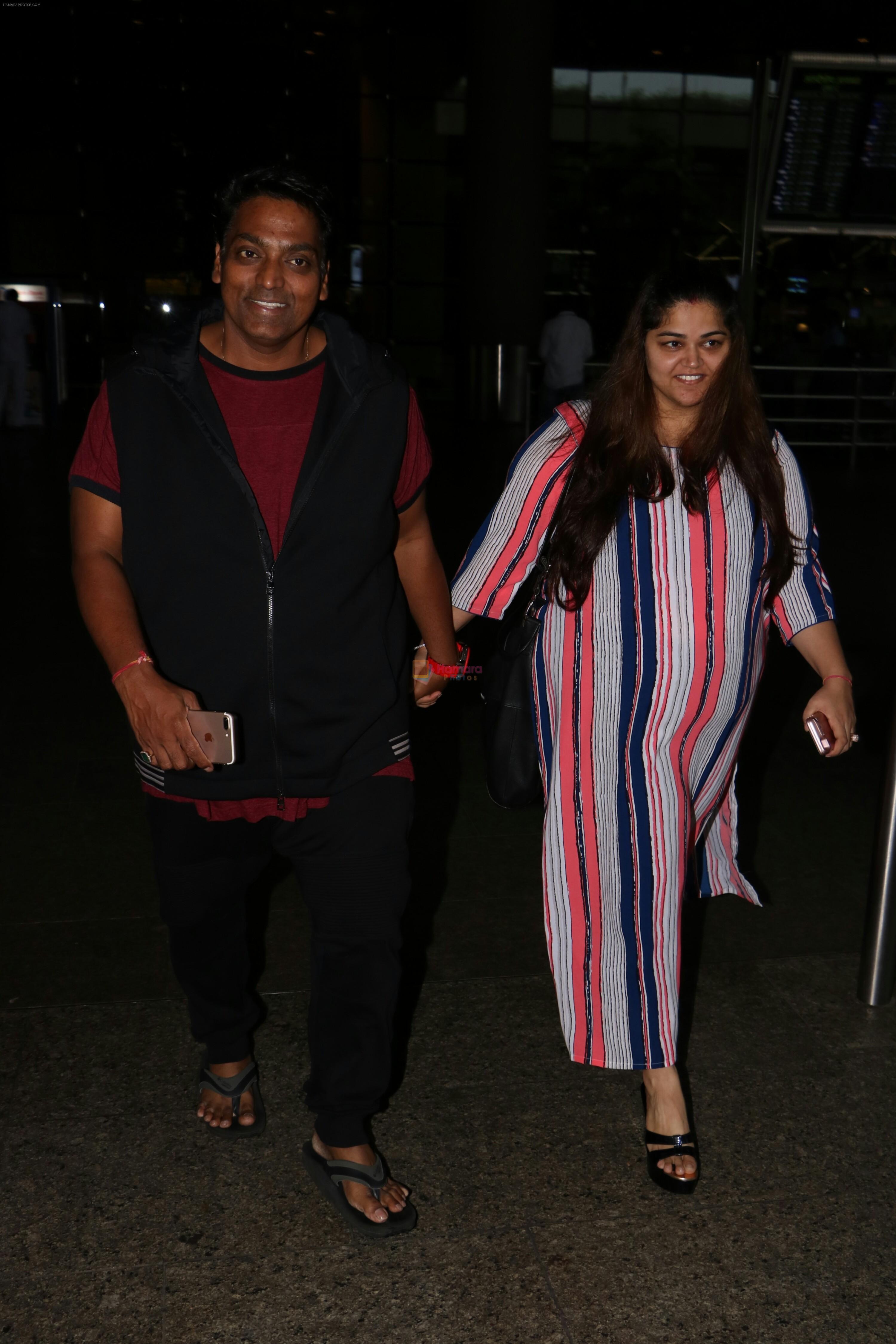Ganesh Acharya With Wife Spotted At Airport on 28th Aug 2017