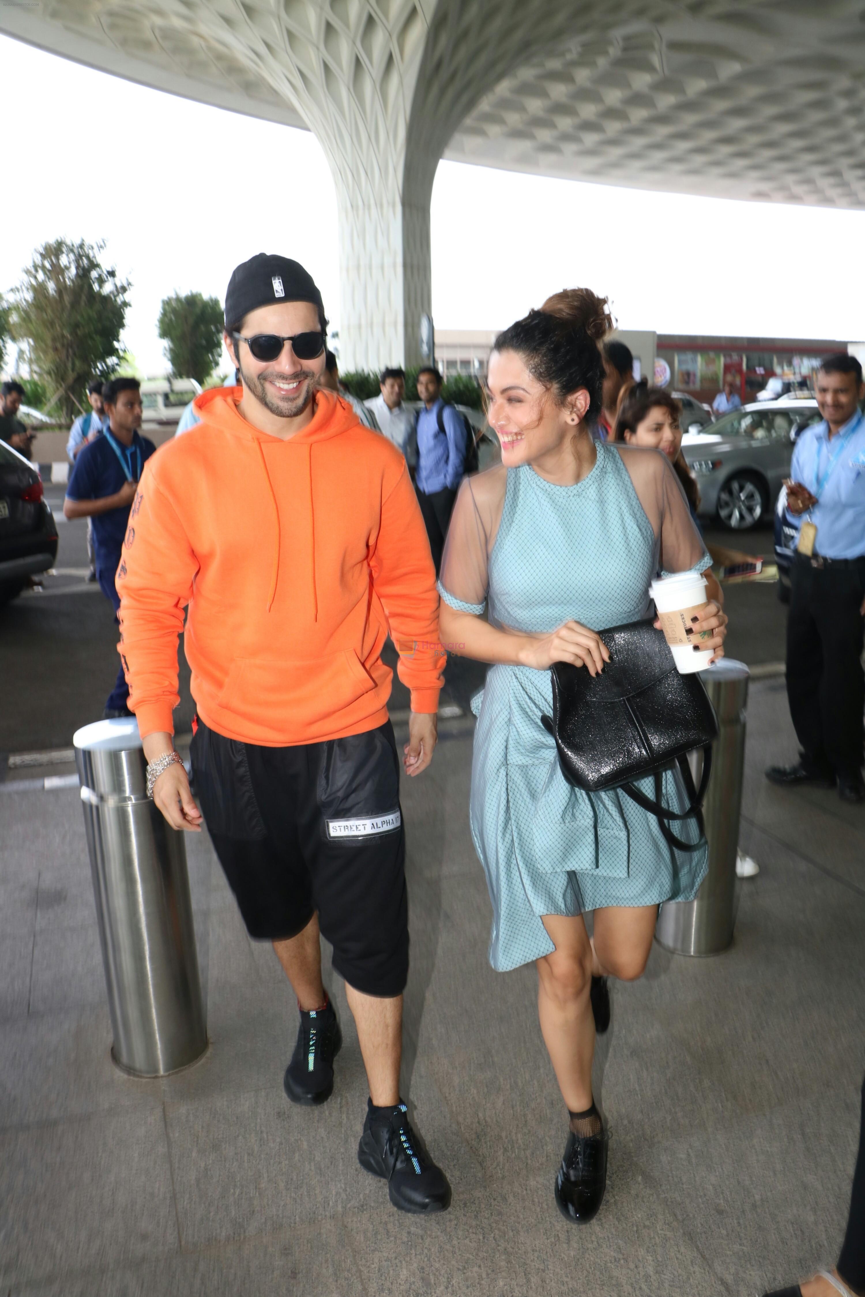 Varun Dhawan, Taapsee Pannu Spotted At Airport on 7th Sept 2017