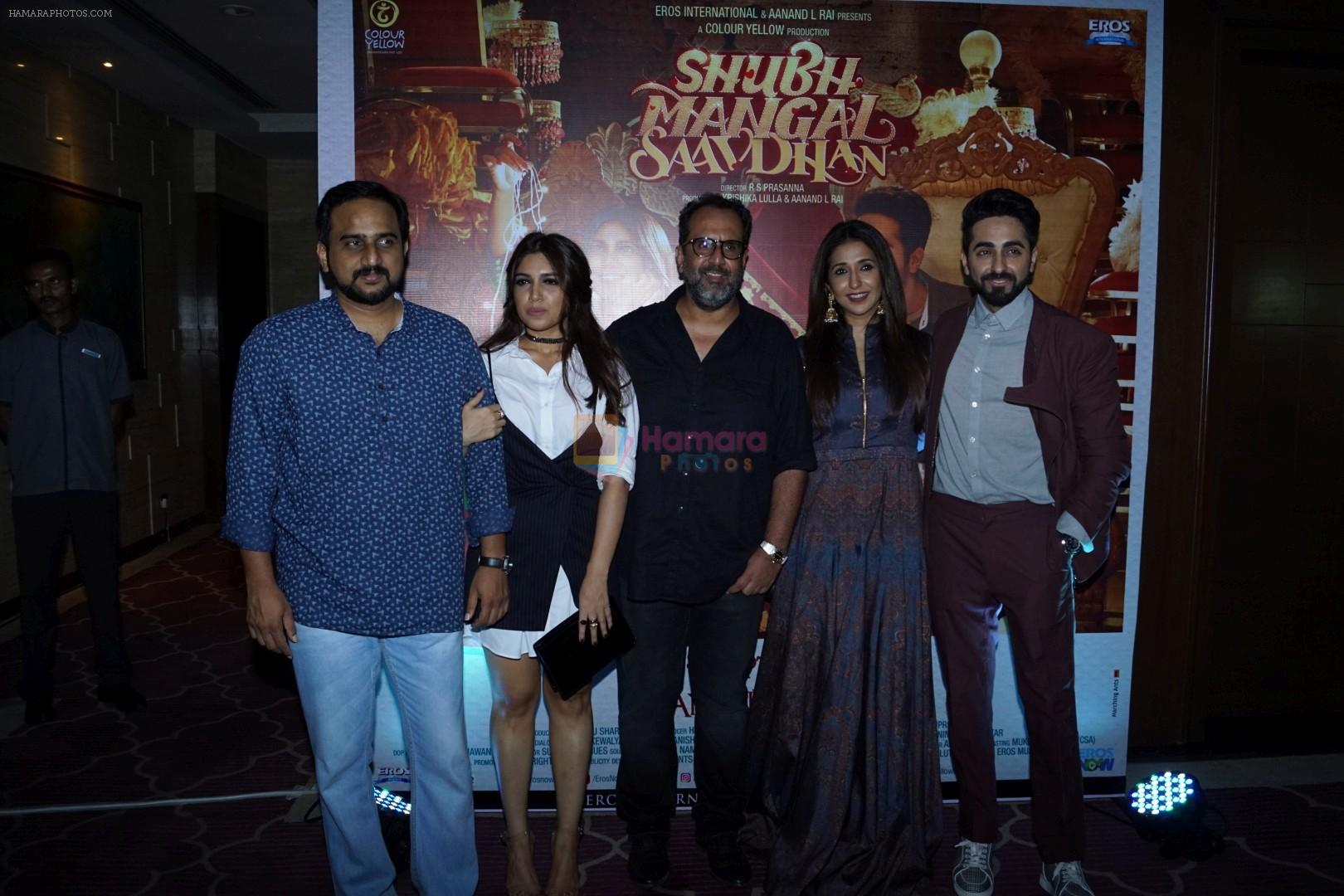 Ayushamann Khurrana, Bhumi Pednekar at the Success Party Of Film Shubh Mangal Saavdhan on 12th Sept 2017