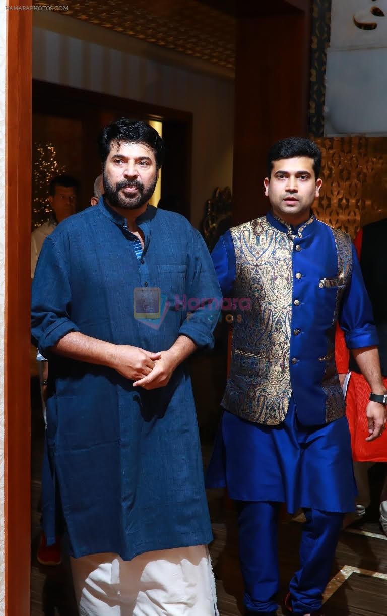 Actor Mammootty and Ramesh Kalyanaraman Executive Director Kalyan Jewellers at the Navratri party of the Kalyan Jewellers family
