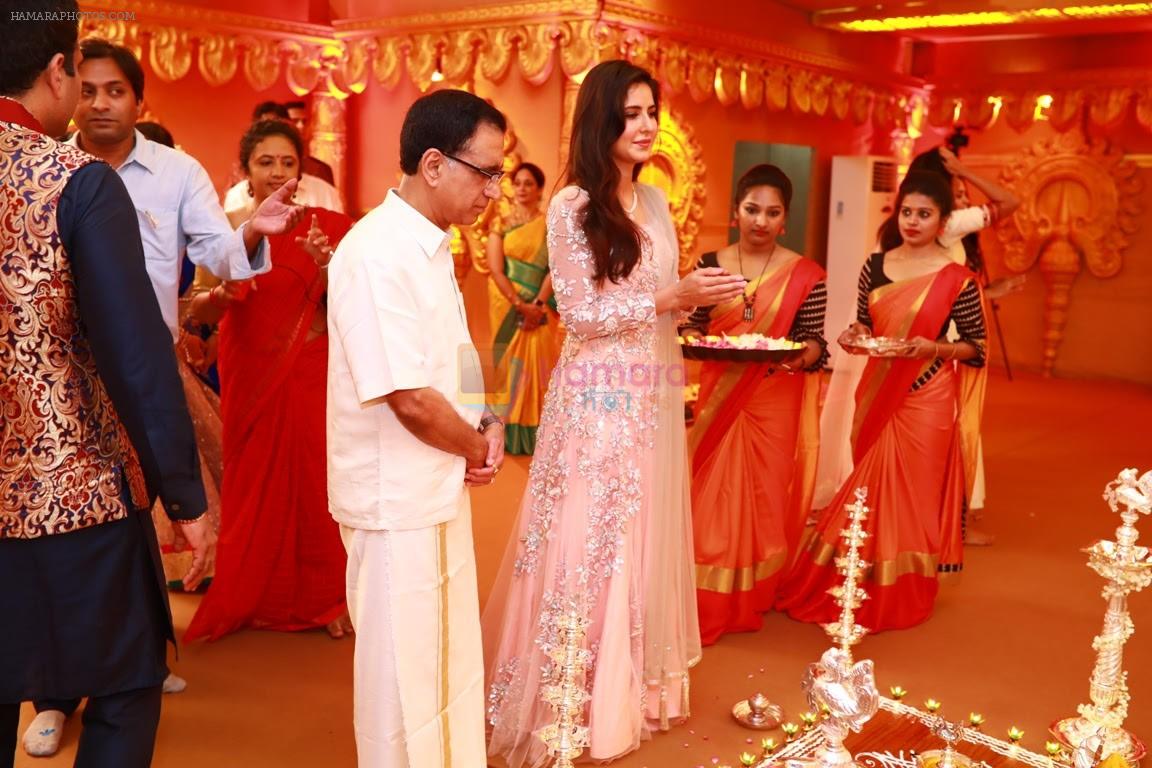 Katrina Kaif and T.S. Kalyanaraman Chairman Kalyan Jewellers at the Navratri party of the Kalyan Jewellers family