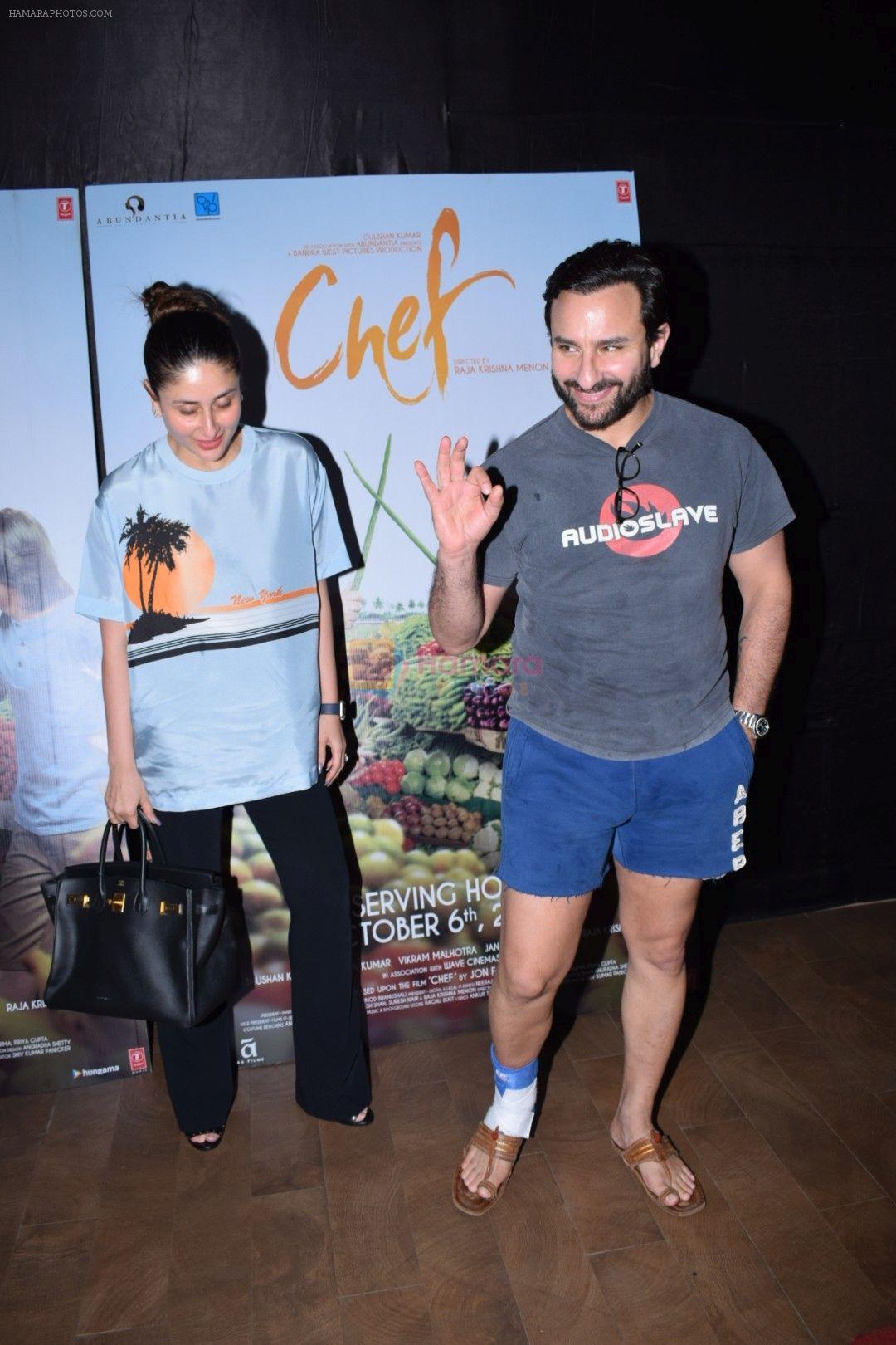 Saif Ali Khan & Kareena Kapoor At Screening Of Film Chef on 4th Oct 2017