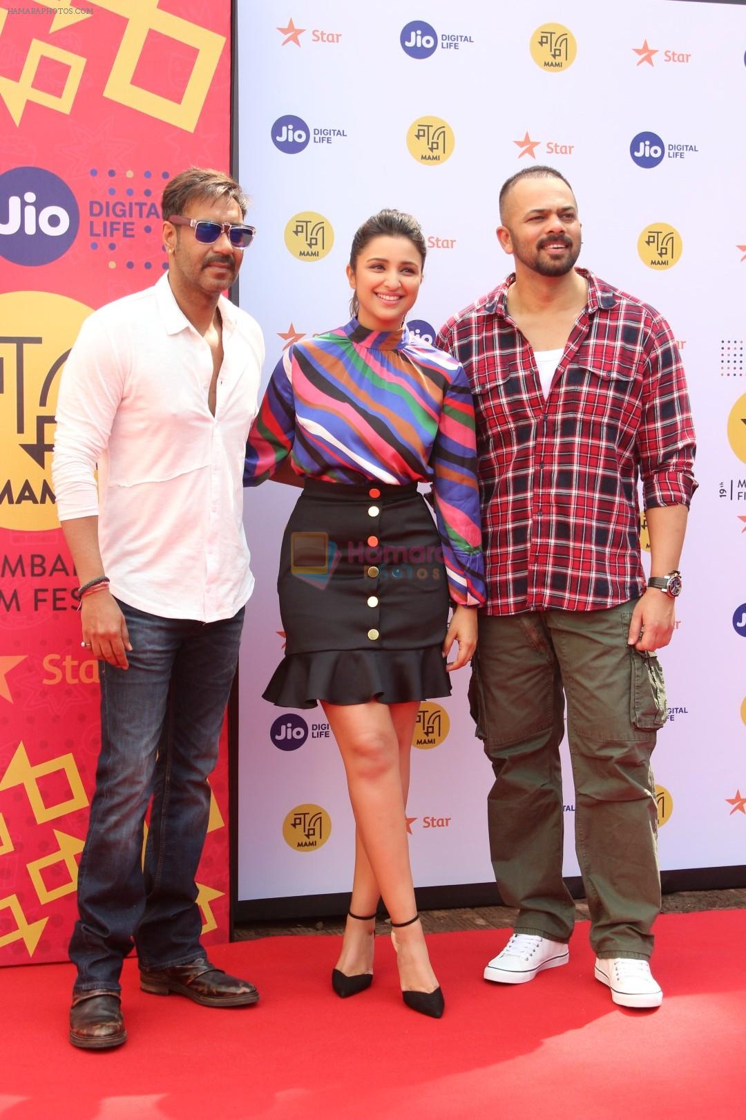 Rohit Shetty, Parineeti Chopra, Ajay Devgan at Golmaal Again Team At Jio Mami Film Mela on 7th Oct 2017