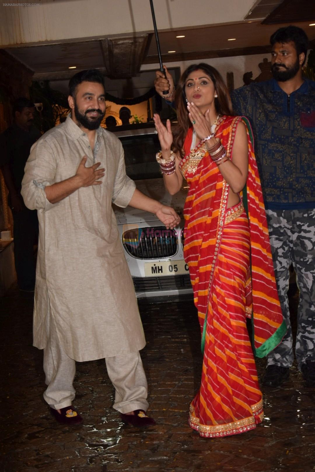 Shilpa Shetty at Karva Chauth Celebrations at Anil Kapoor's House on 8th Oct 2017