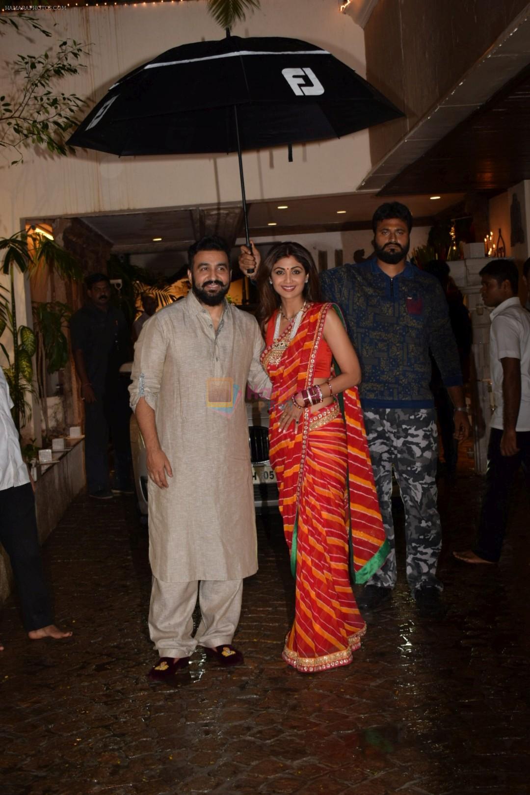 Shilpa Shetty at Karva Chauth Celebrations at Anil Kapoor's House on 8th Oct 2017