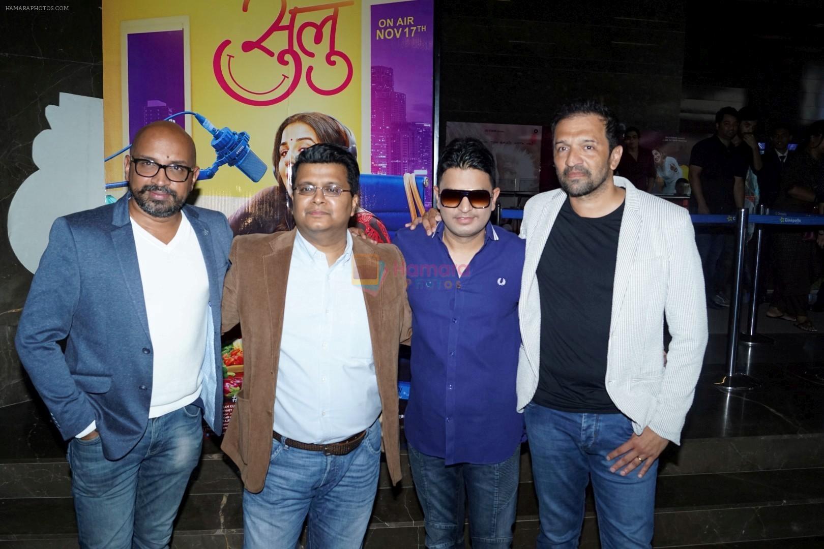 Suresh Triveni, Bhushan Kumar, Atul Kasbekar at the Trailer Launch Of Film Tumhari Sulu on 14th Oct 2017
