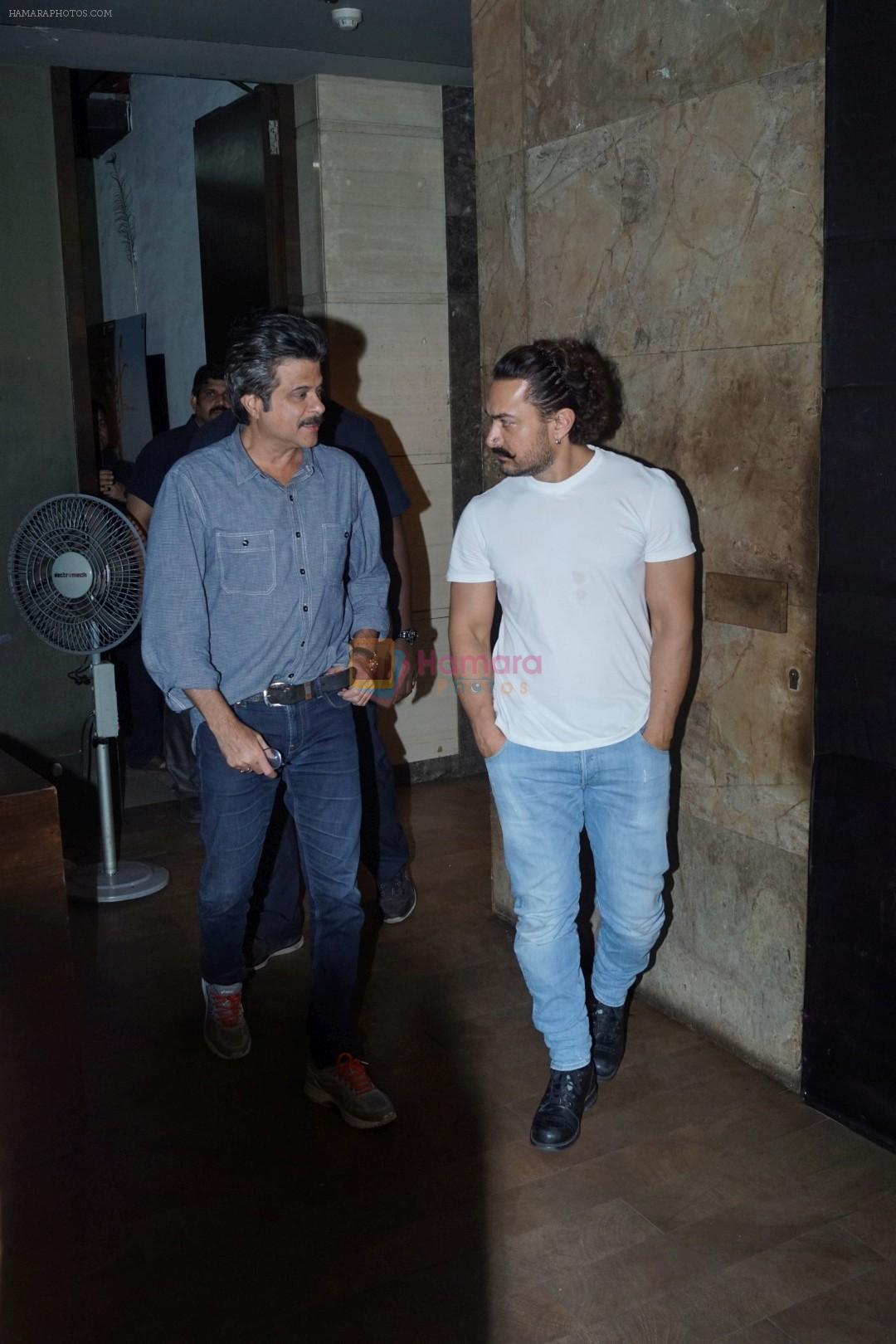 Anil Kapoor, Aamir Khan at the Special Screening Of Film Secret Superstar on 16th Oct 2017
