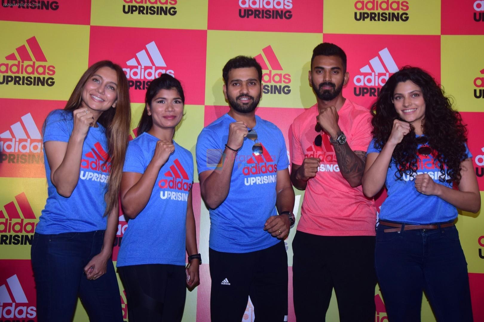 Saiyami Kher, K L Rahul, Rohit Sharma, Anusha Dandekar at Adidas Announce The Uprising 3.0 on 16th Oct 2017