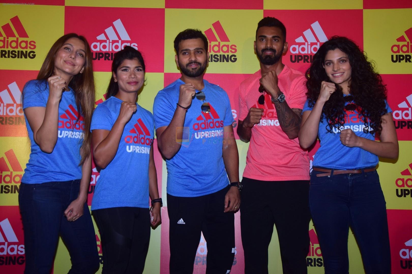 Saiyami Kher, K L Rahul, Rohit Sharma, Anusha Dandekar at Adidas Announce The Uprising 3.0 on 16th Oct 2017
